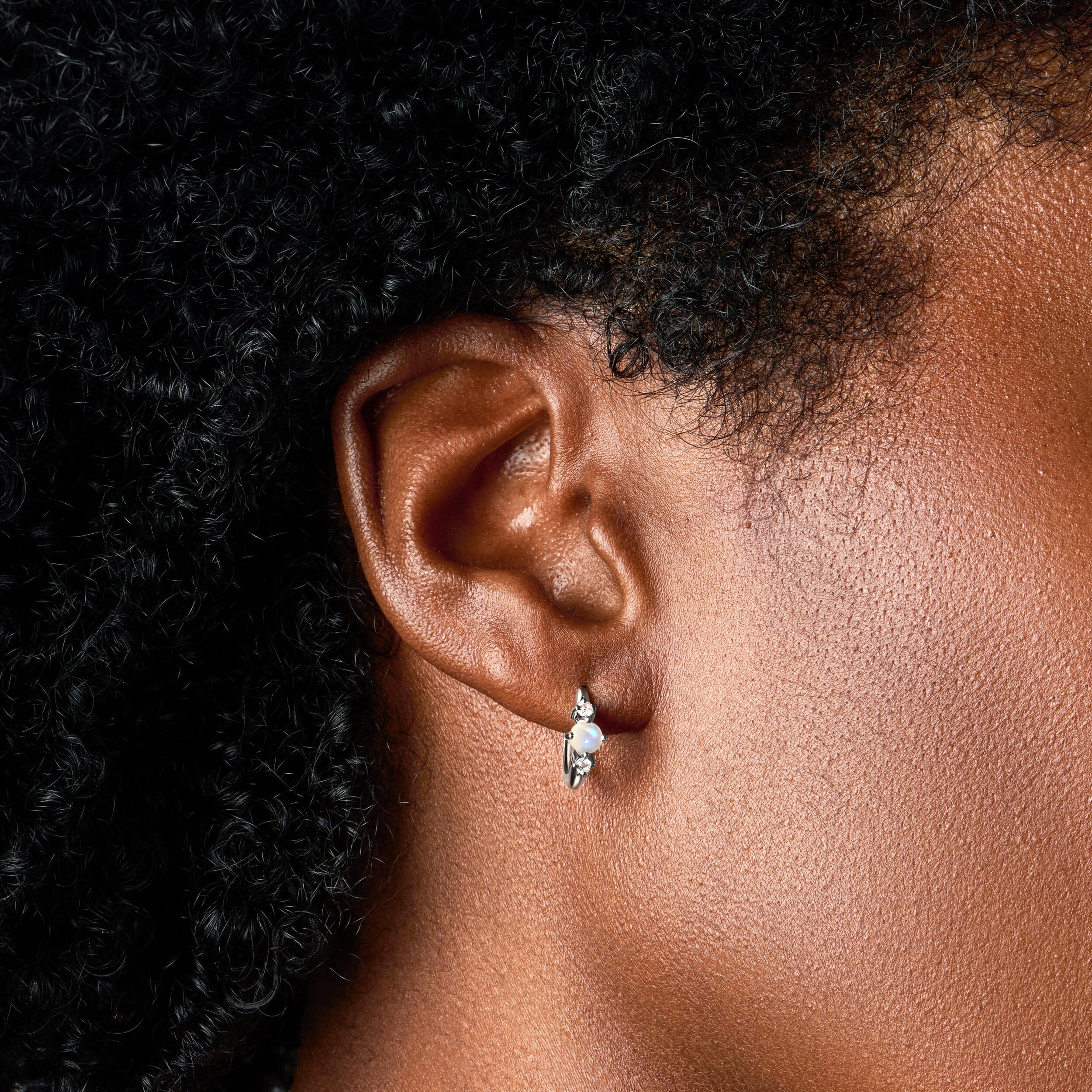 Moonstone Earrings - Loveliness Hoops - Image 2