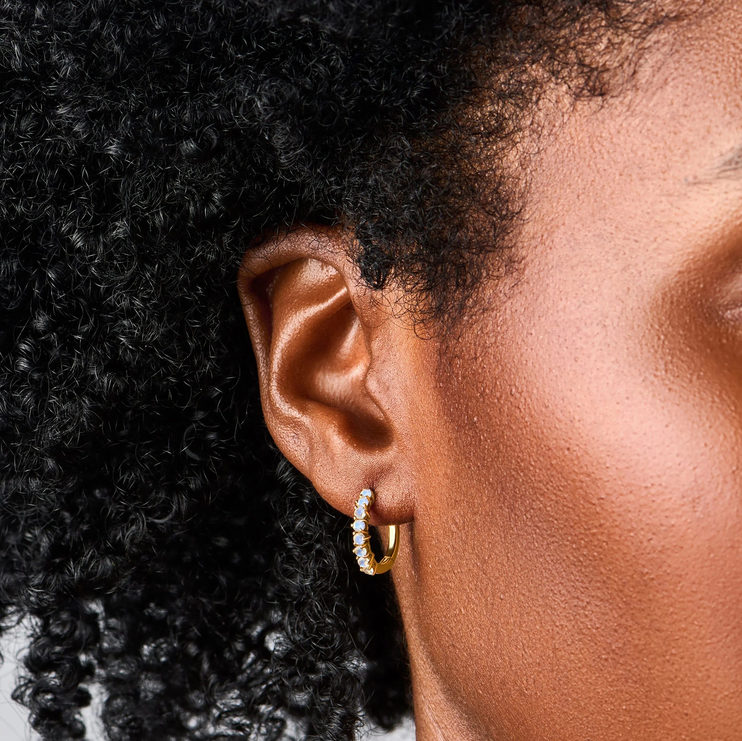 Moonstone Earrings - Queen Bonny Hoops - Image 8