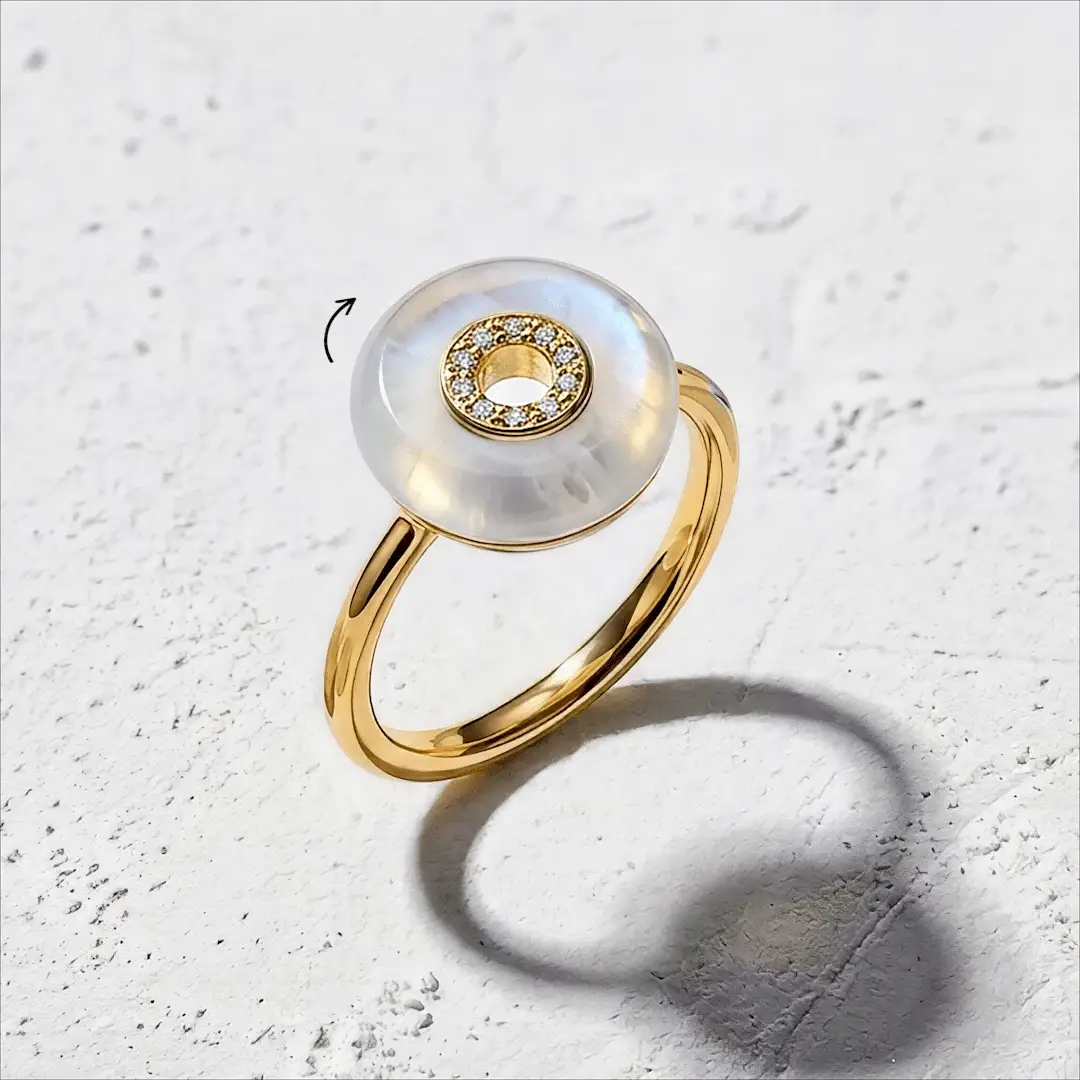 Moonstone Fidget Ring - Liora - Image 8