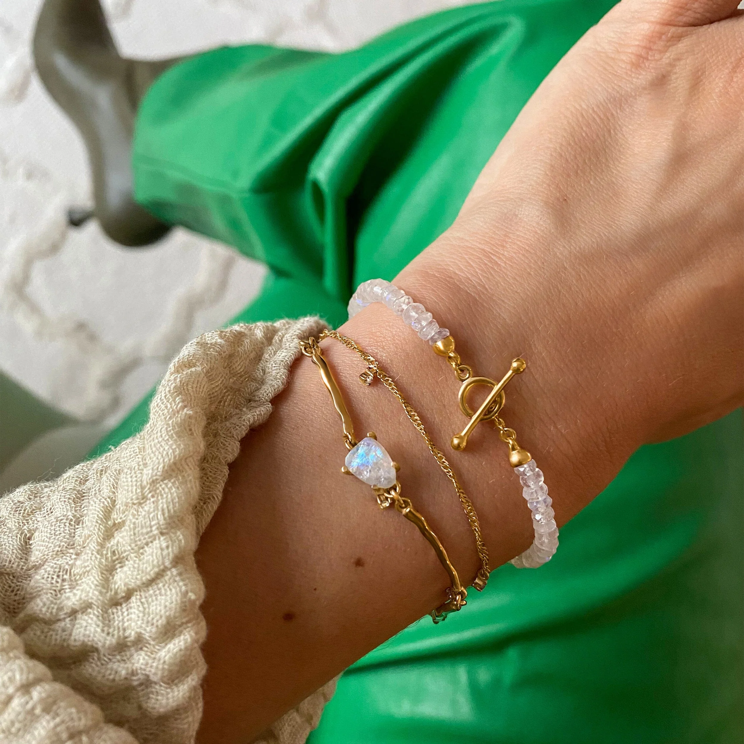 Moonstone Bracelet Stack - Energy Flow - Image 9