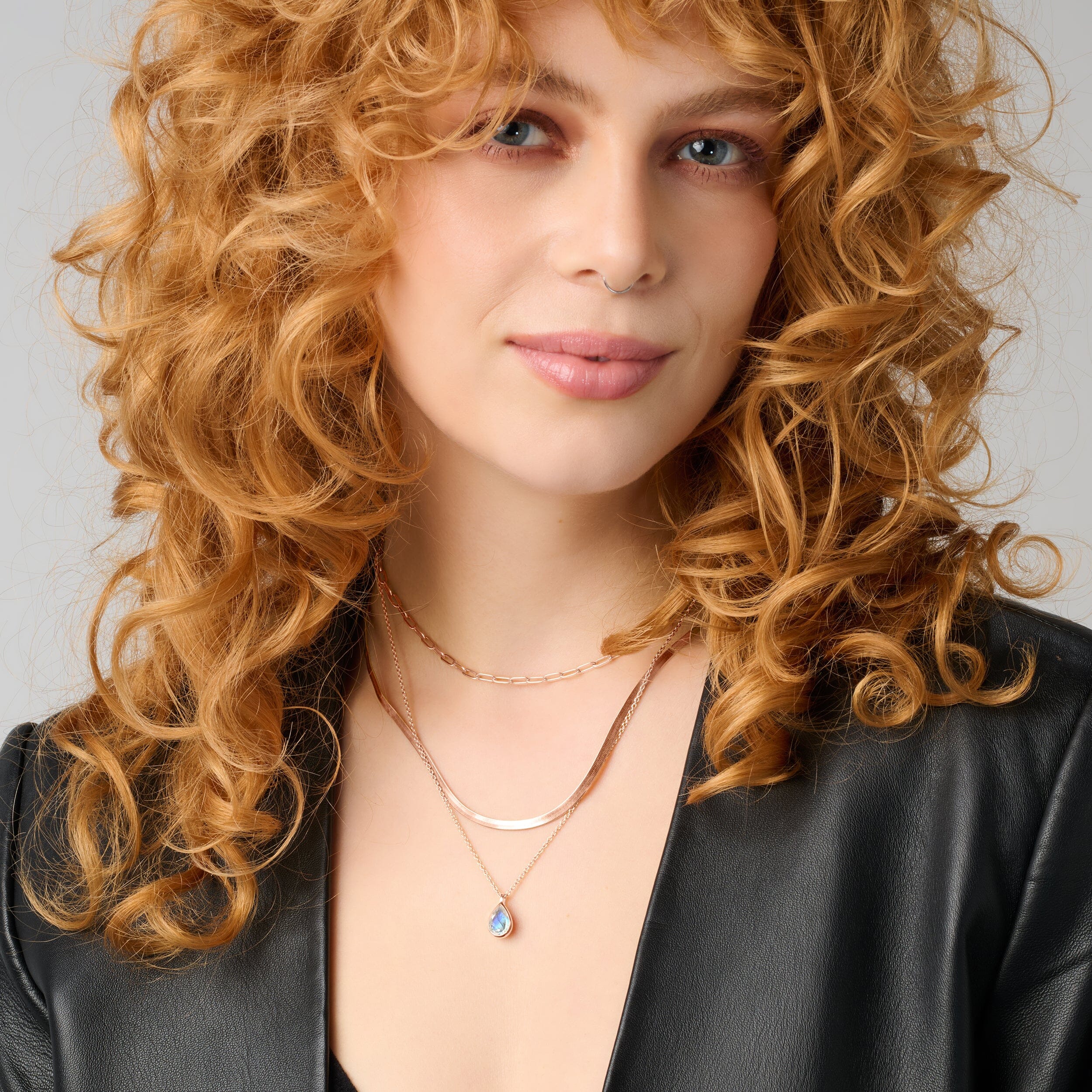 Moonstone Hidden Heart Necklace & Herringbone Chain - Image 13
