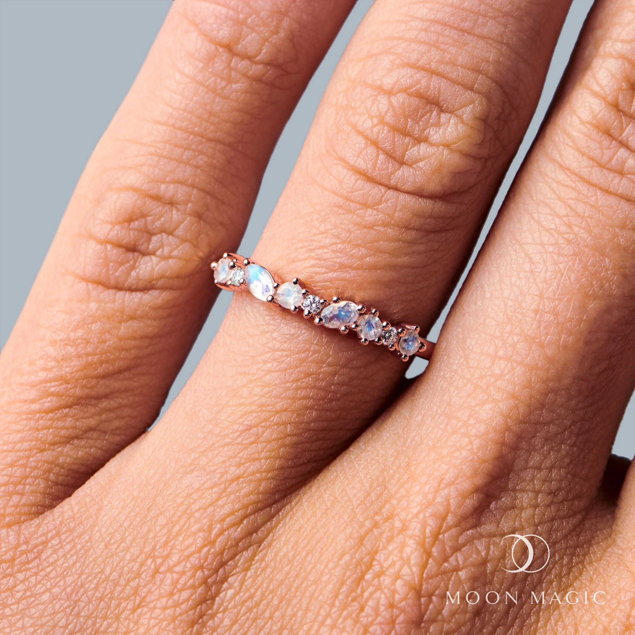 Moonstone Lab Diamond Ring - Grace - Image 4