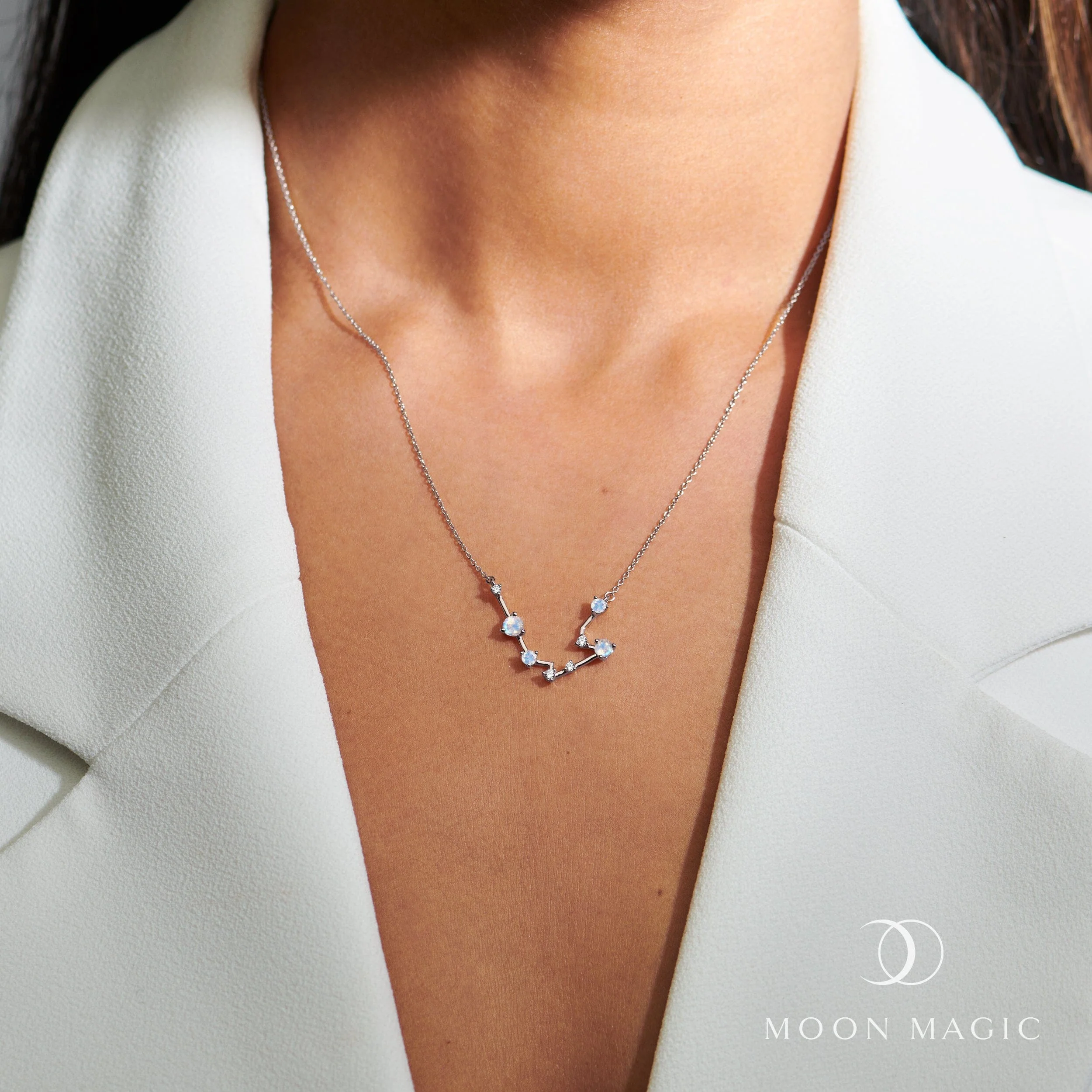 Moonstone Necklace - Aquarius Zodiac Constellation - Image 2