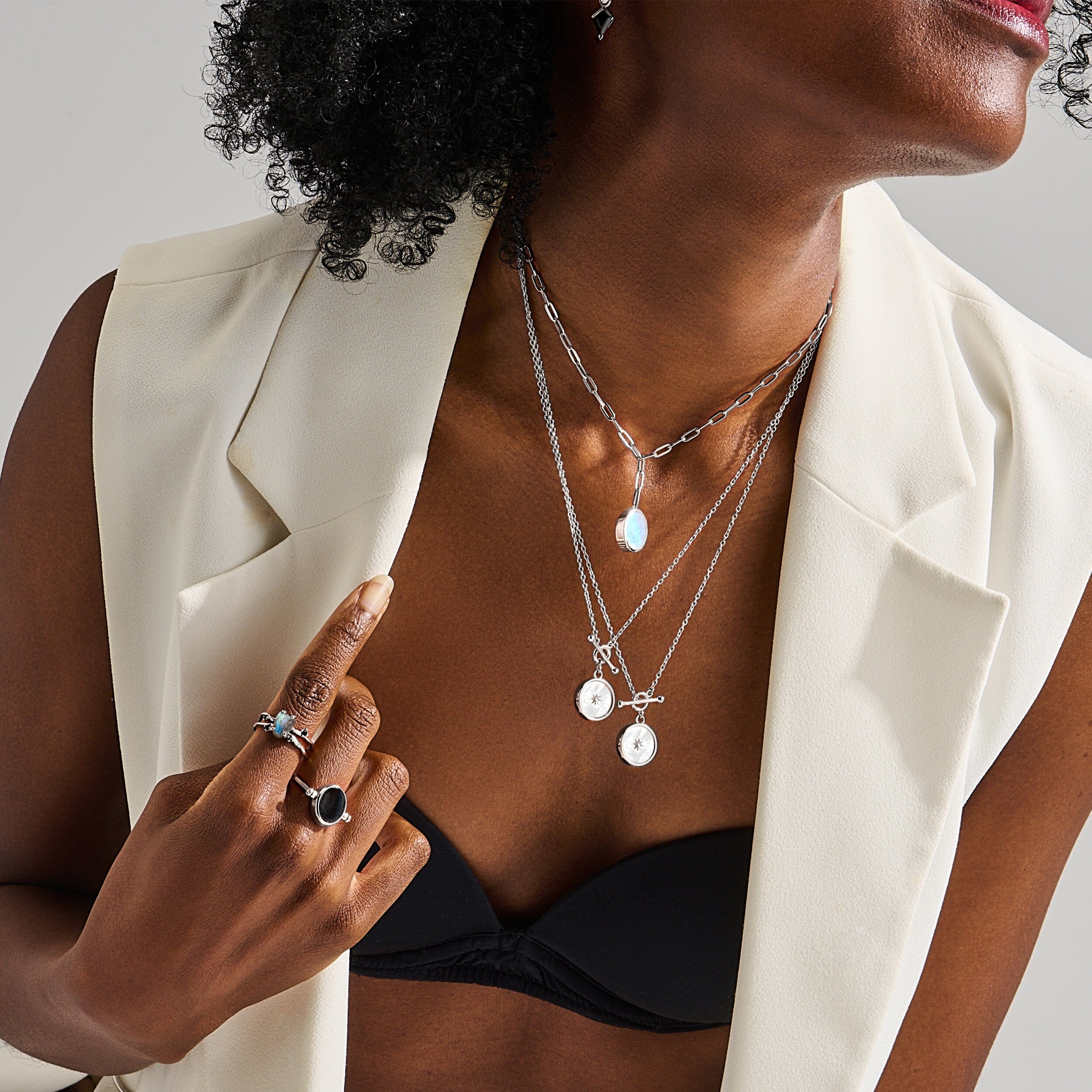 Moonstone T-Lock Necklace - Dream - Image 13