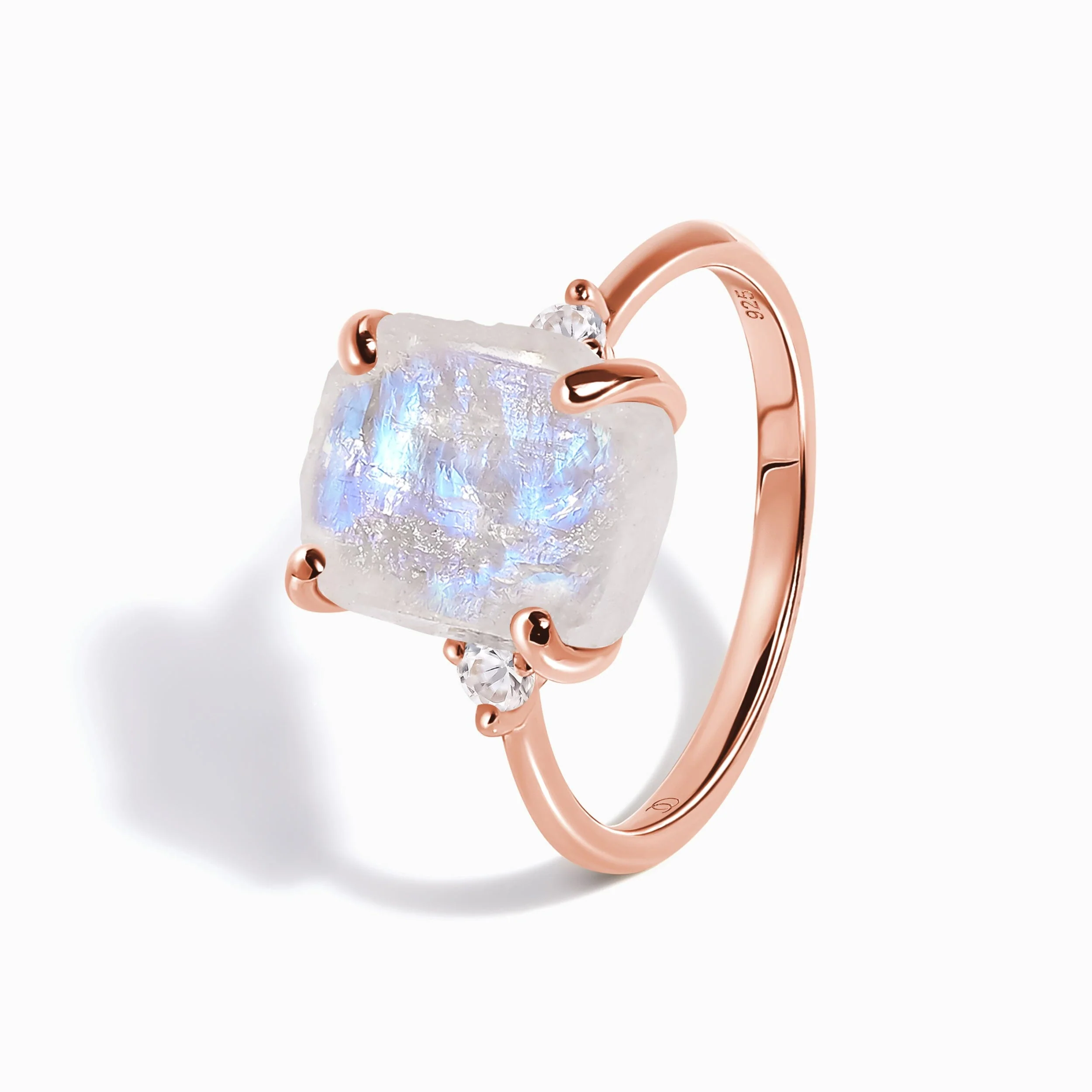 Moonstone White Zircon Ring - Raw Allure - Image 11