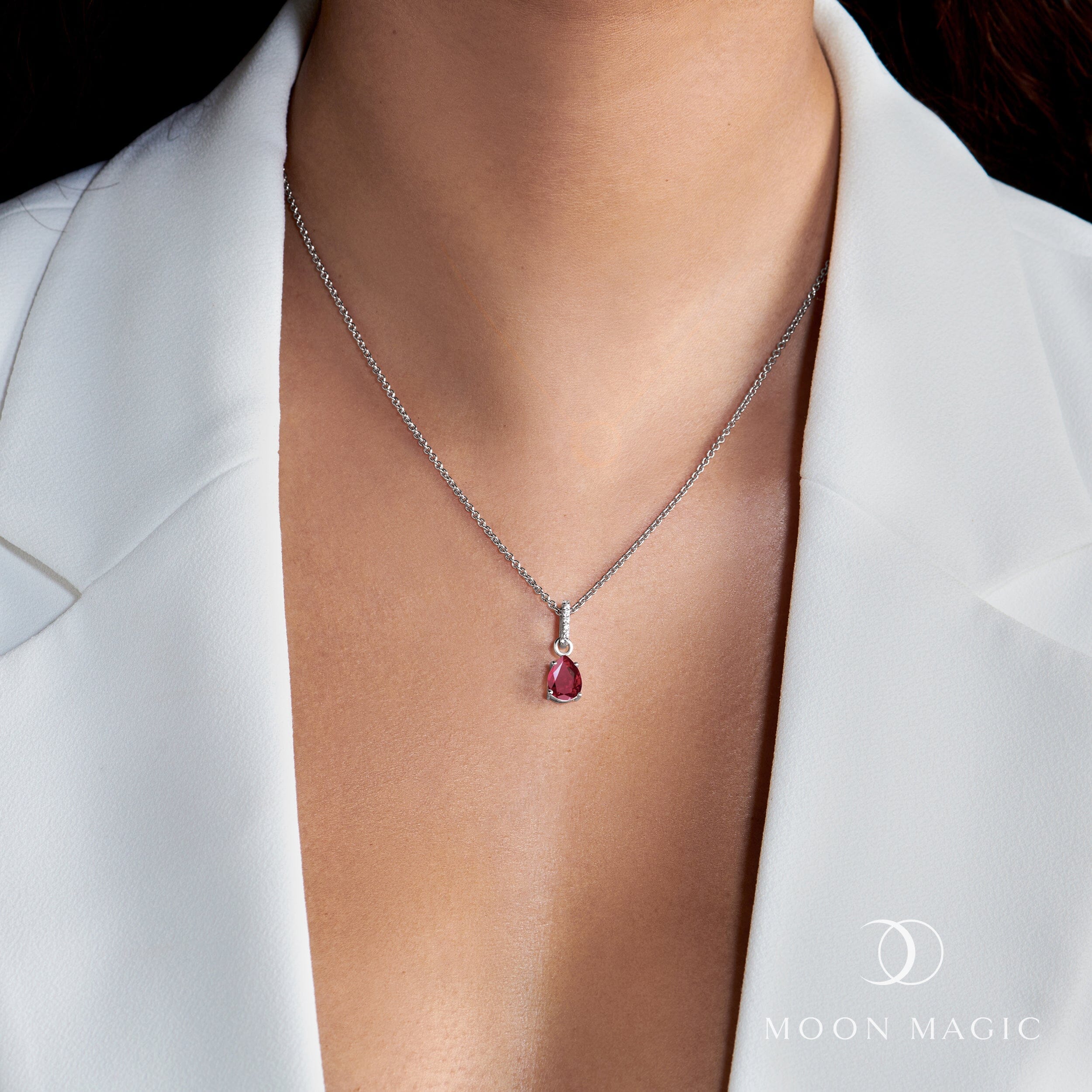 Ruby Necklace Sway - July Birthstone - Image 2