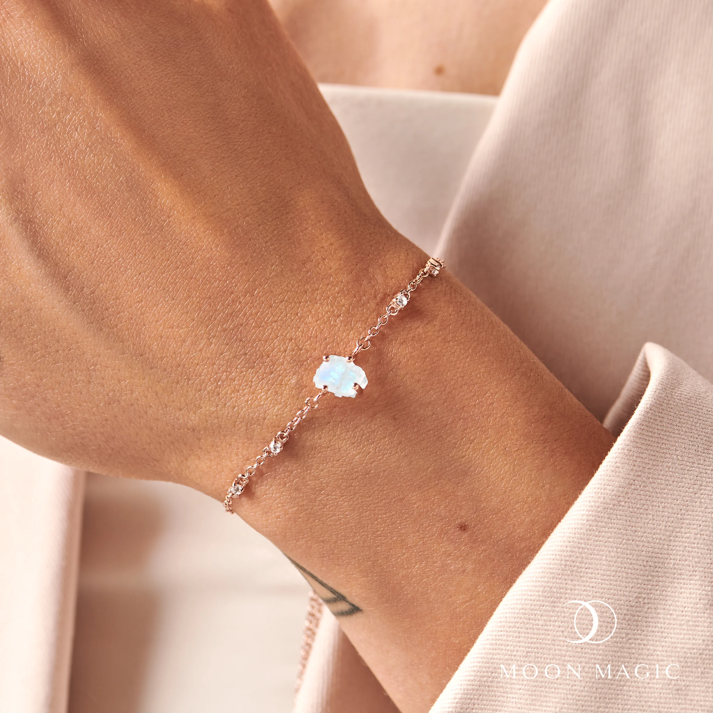 Raw Crystal Bracelet - Moonstone 'Intuition' - Image 4