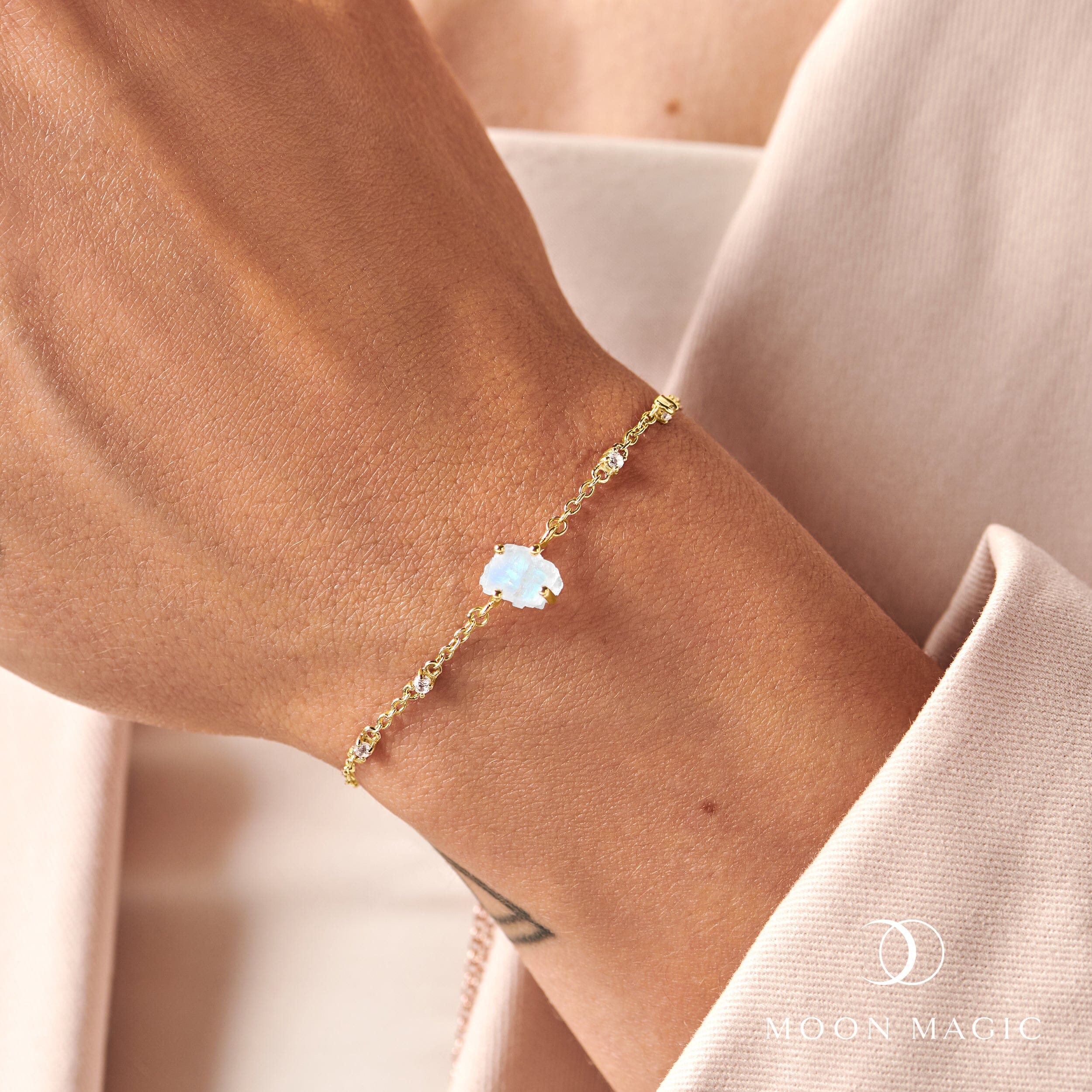Raw Crystal Bracelet - Moonstone 'Intuition' - Image 6