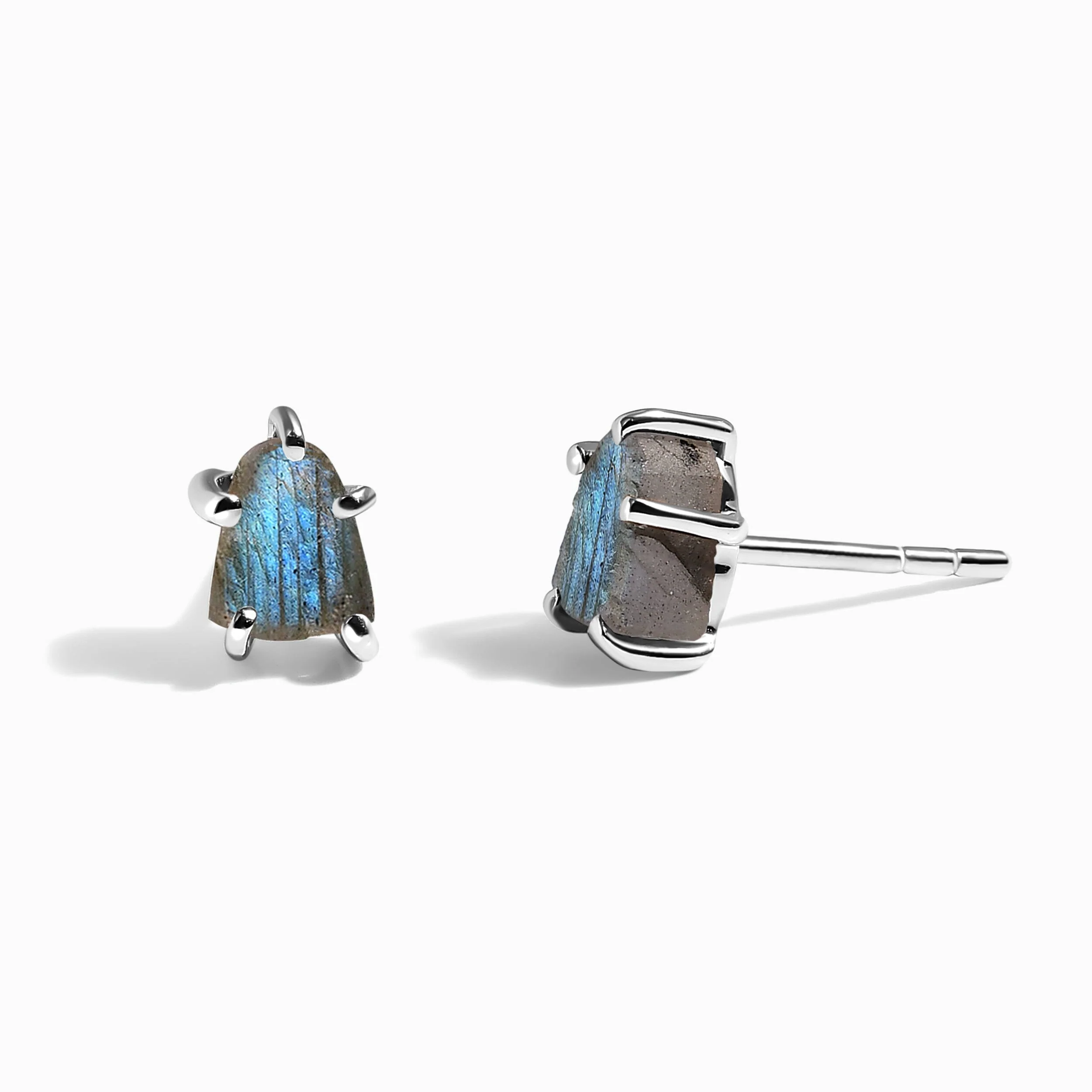 Raw Crystal Earrings - Celestial Labradorite