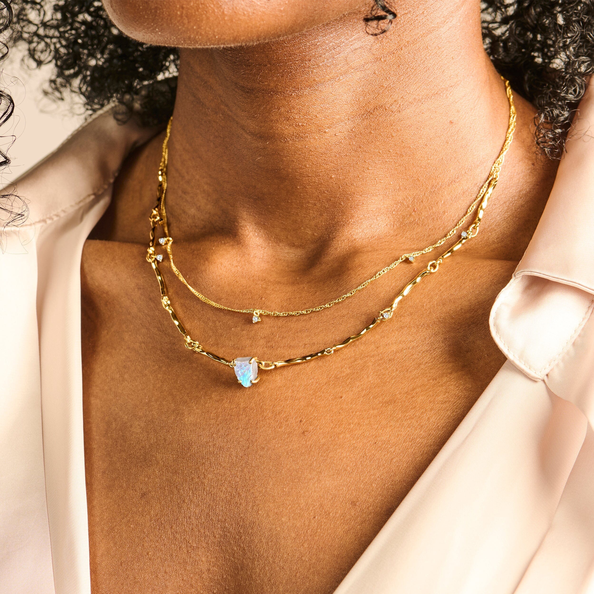 Raw Crystal Necklace - Flowing - Image 6