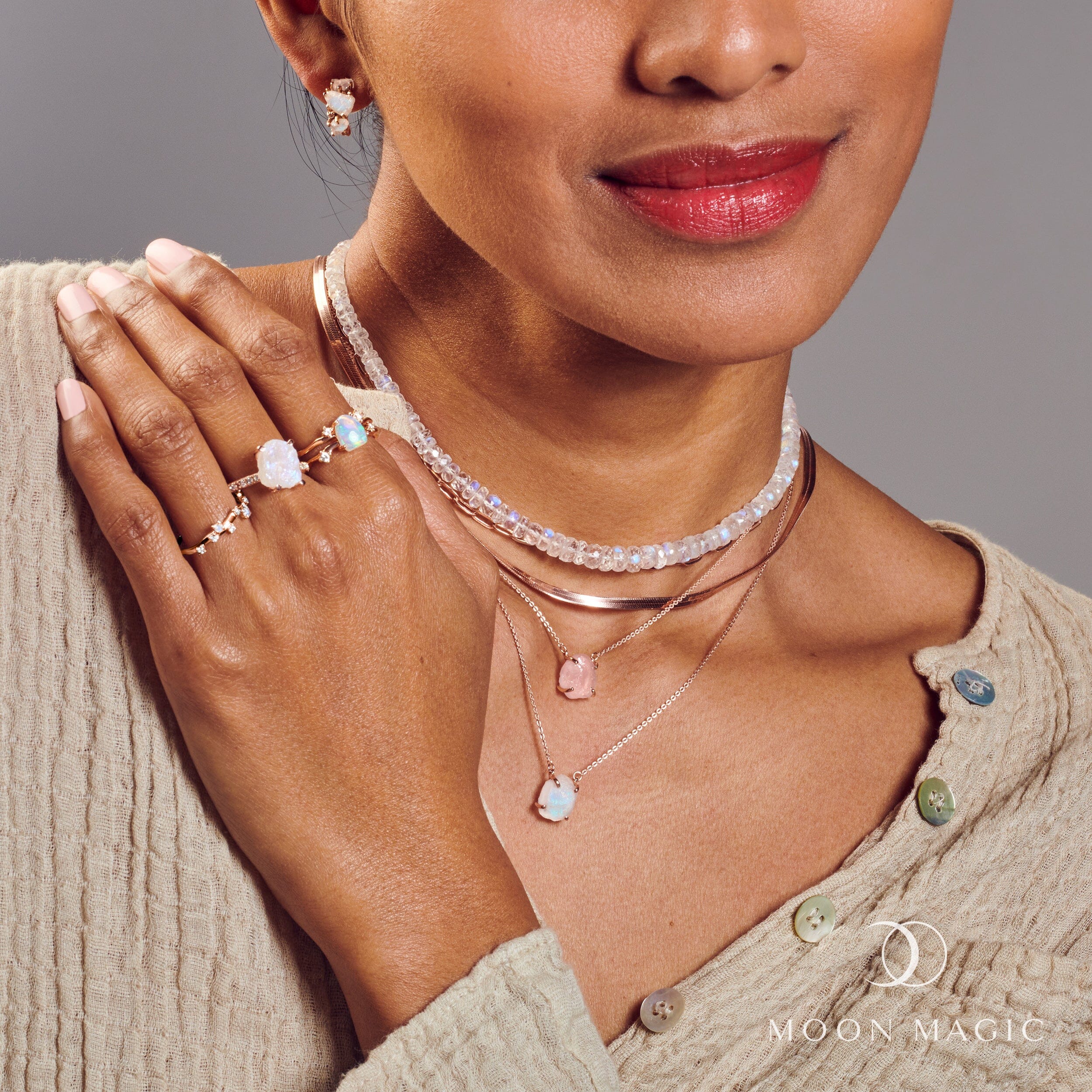 Raw Crystal Necklace - Rose Quartz 'Self-Love' - Image 11