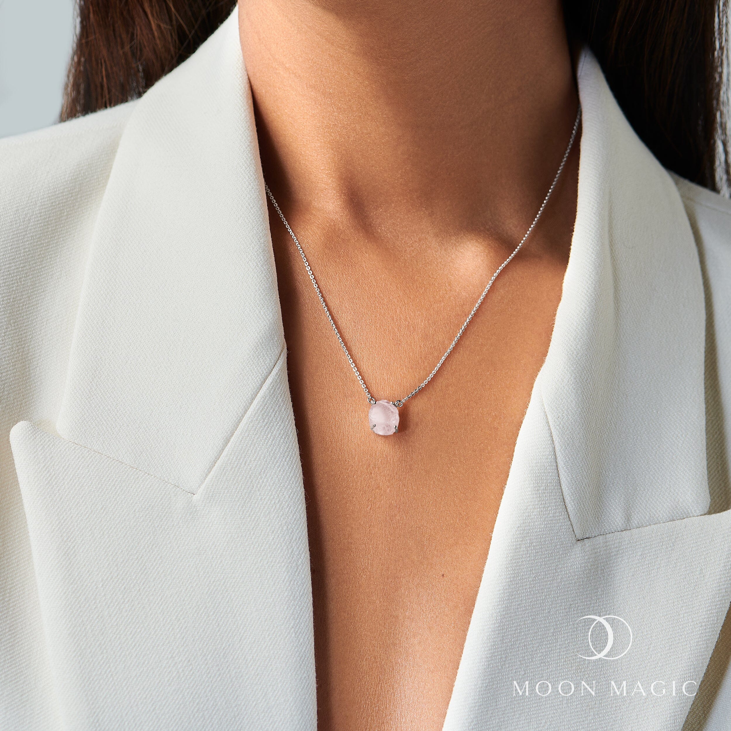Raw Crystal Necklace - Rose Quartz 'Self-Love' - Image 2