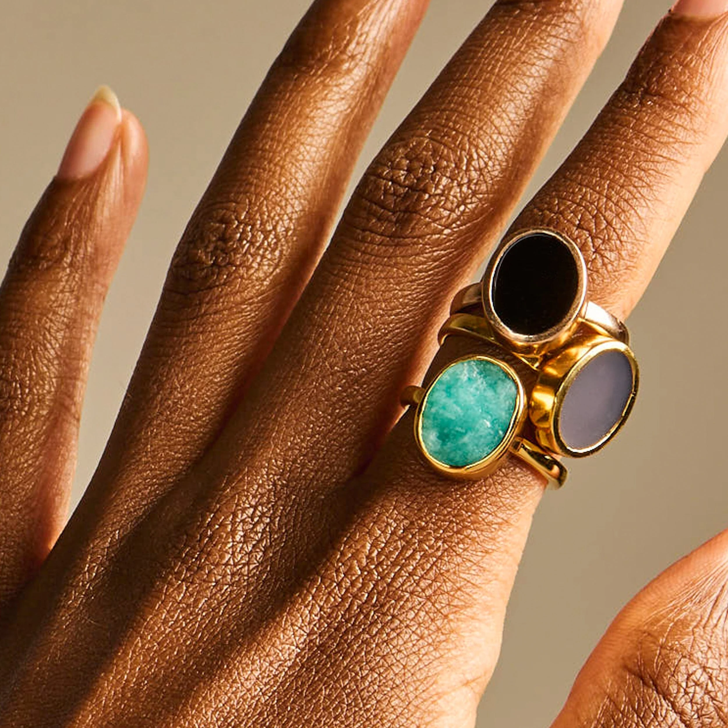 Raw Crystal Ring - Enfolded Amazonite - Image 12