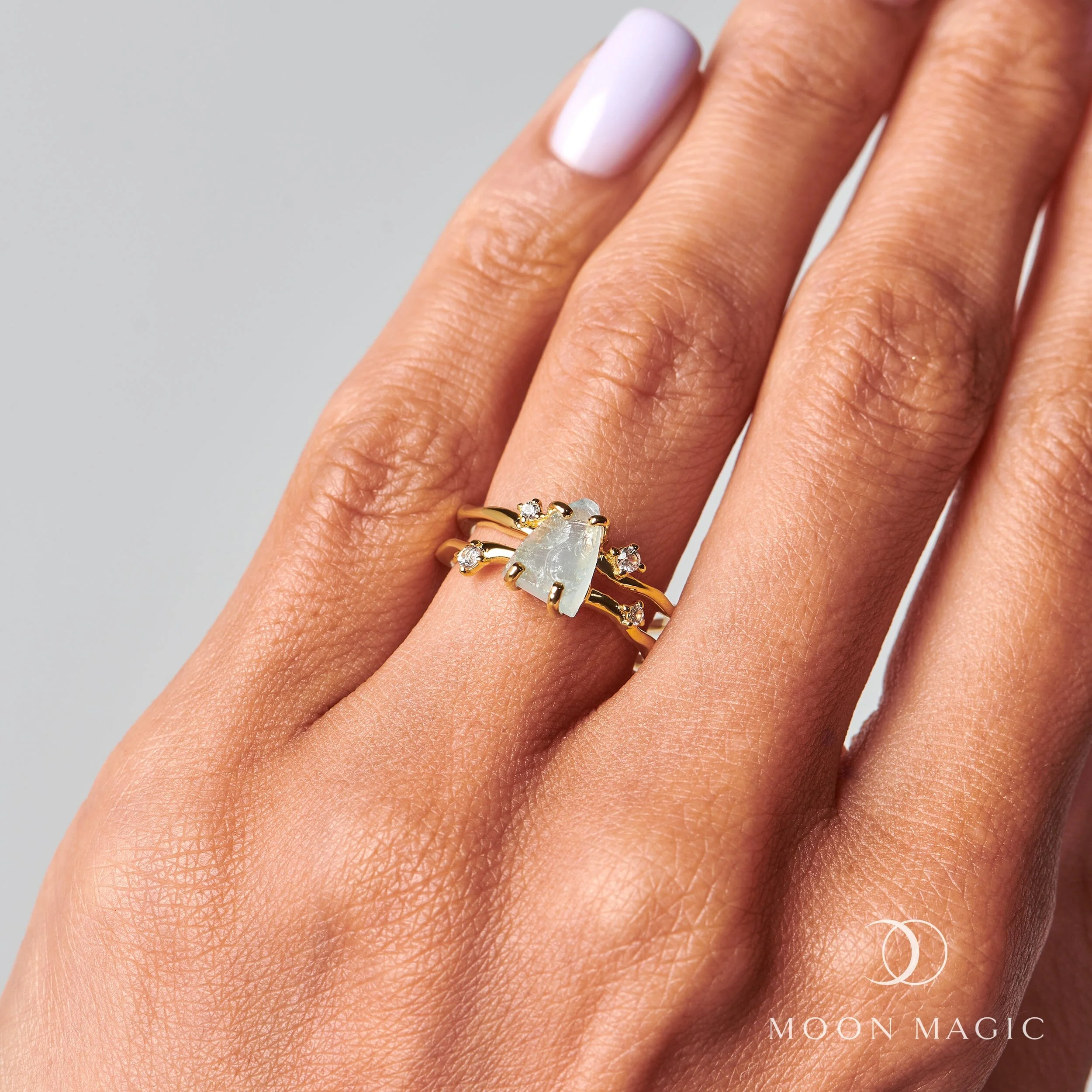 Raw Crystal Ring - Flow Aquamarine - Image 6