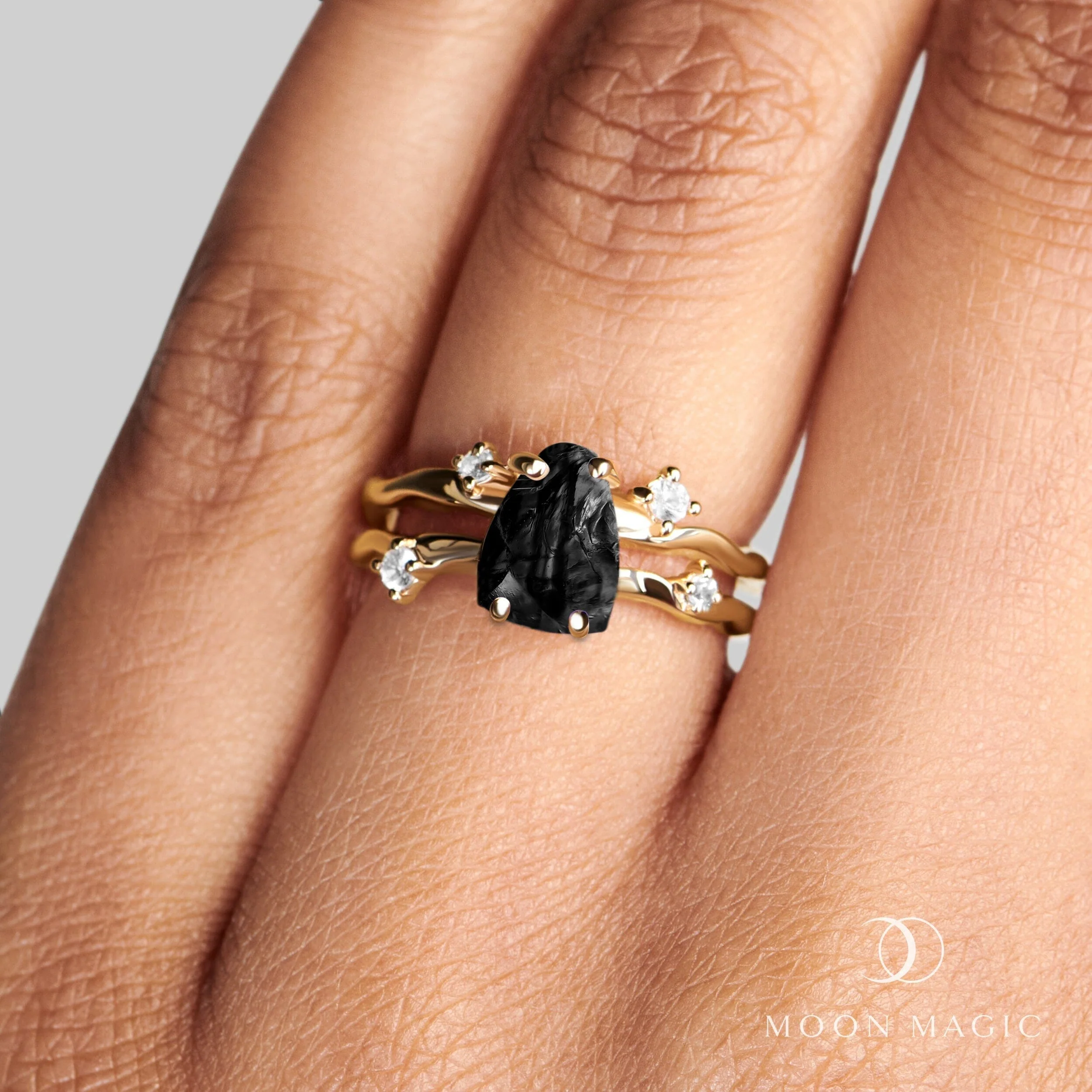 Raw Crystal Ring - Flow Black Obsidian - Image 39