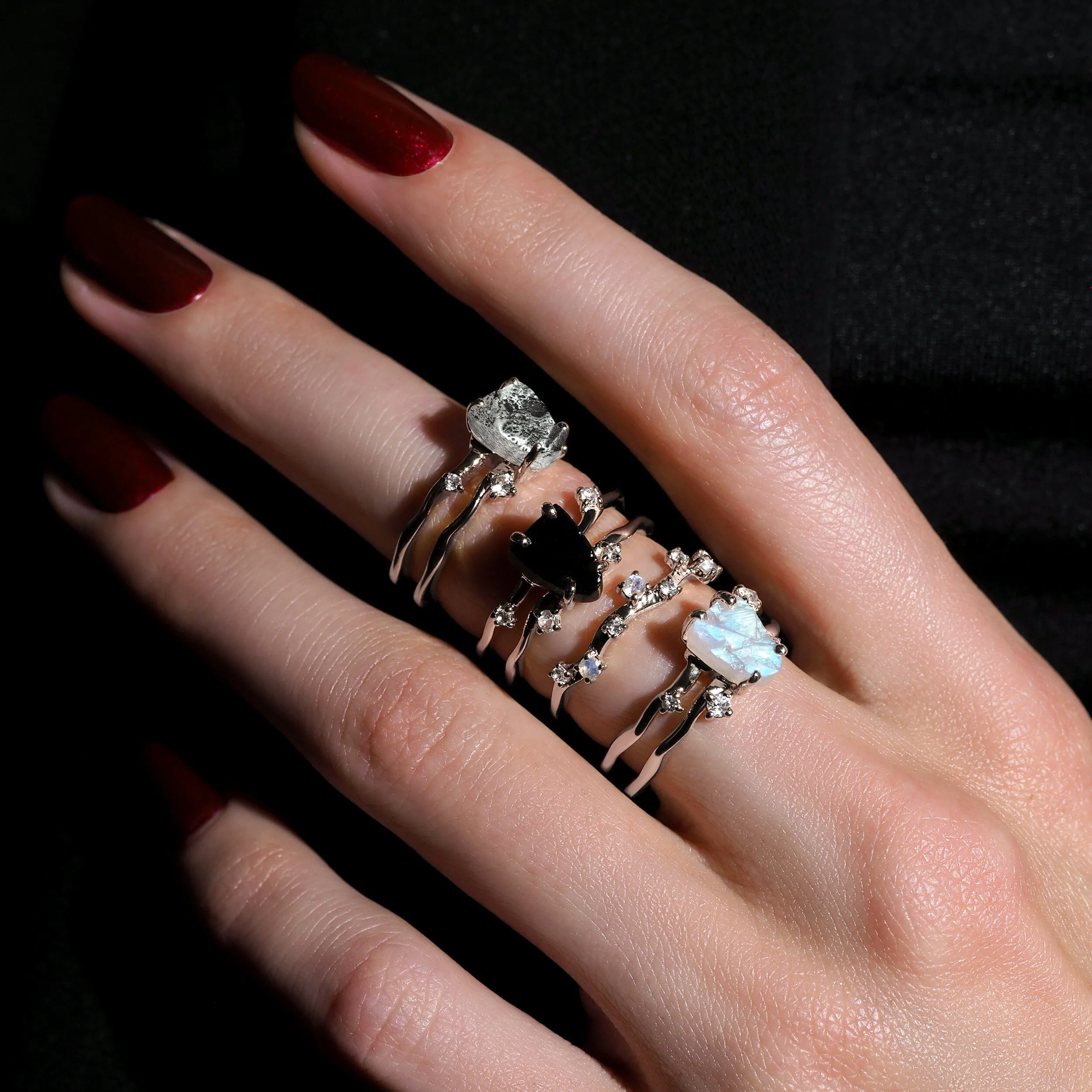 Raw Crystal Ring - Flow Meteorite - Image 26