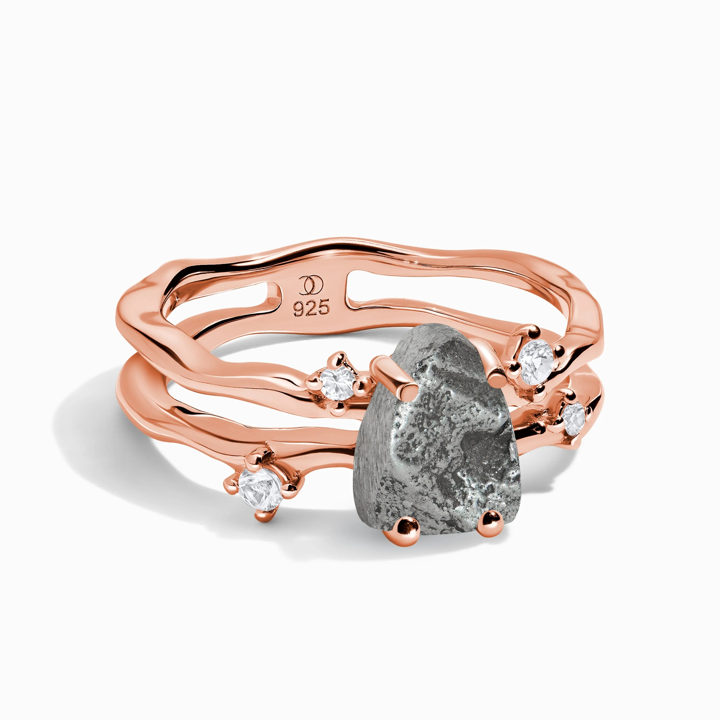 Raw Crystal Ring - Flow Meteorite - Image 3