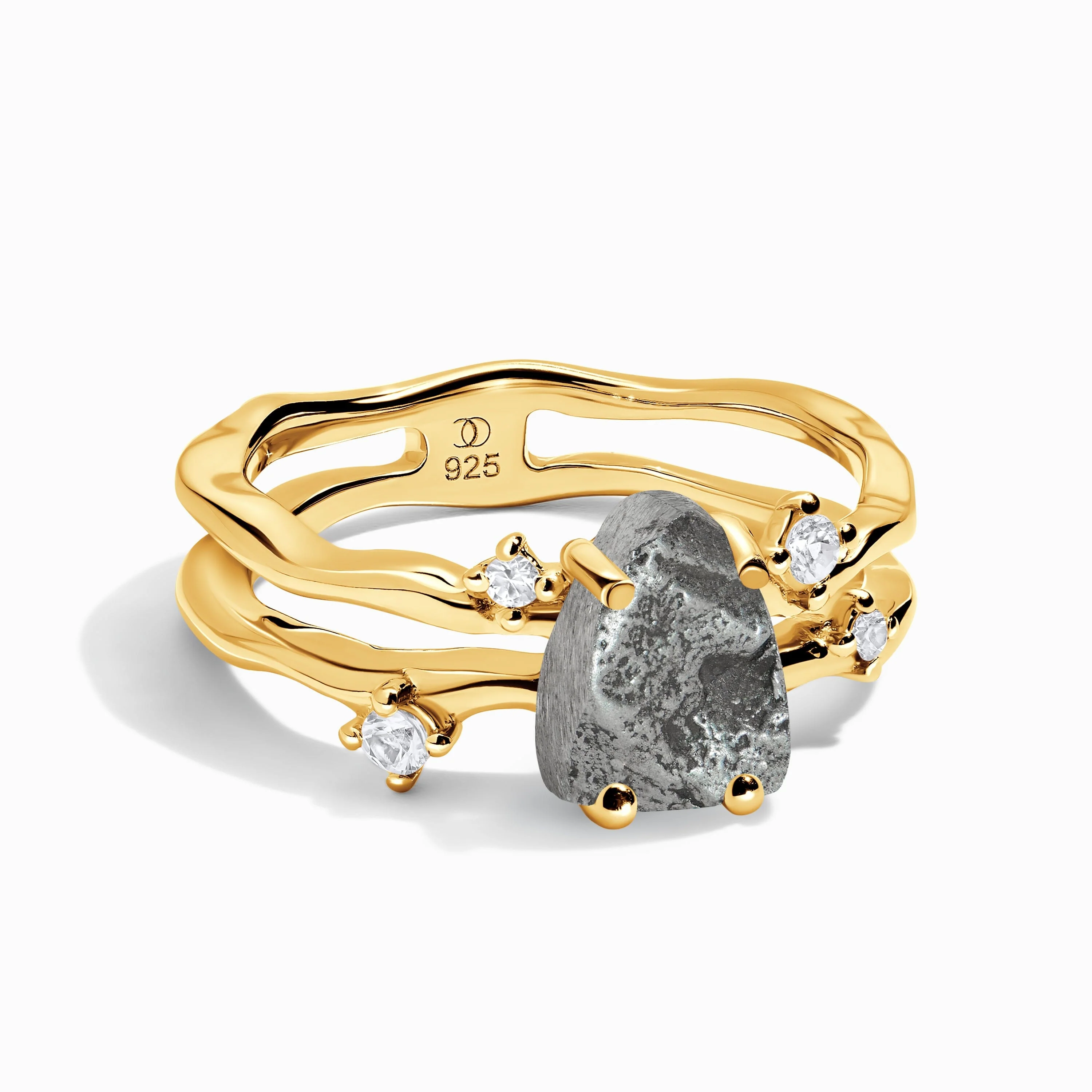 Raw Crystal Ring - Flow Meteorite - Image 5