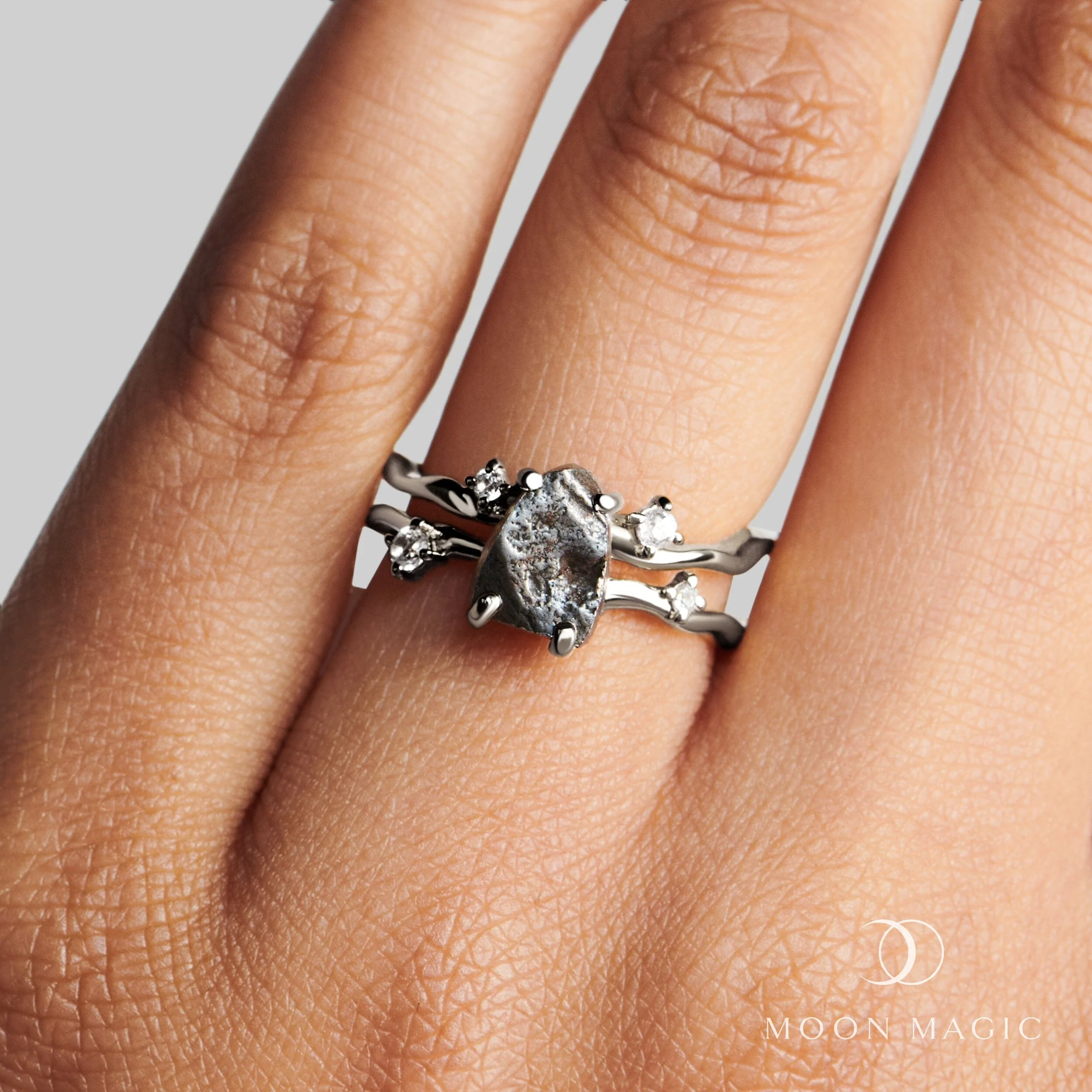 Raw Crystal Ring - Flow Meteorite - Image 8