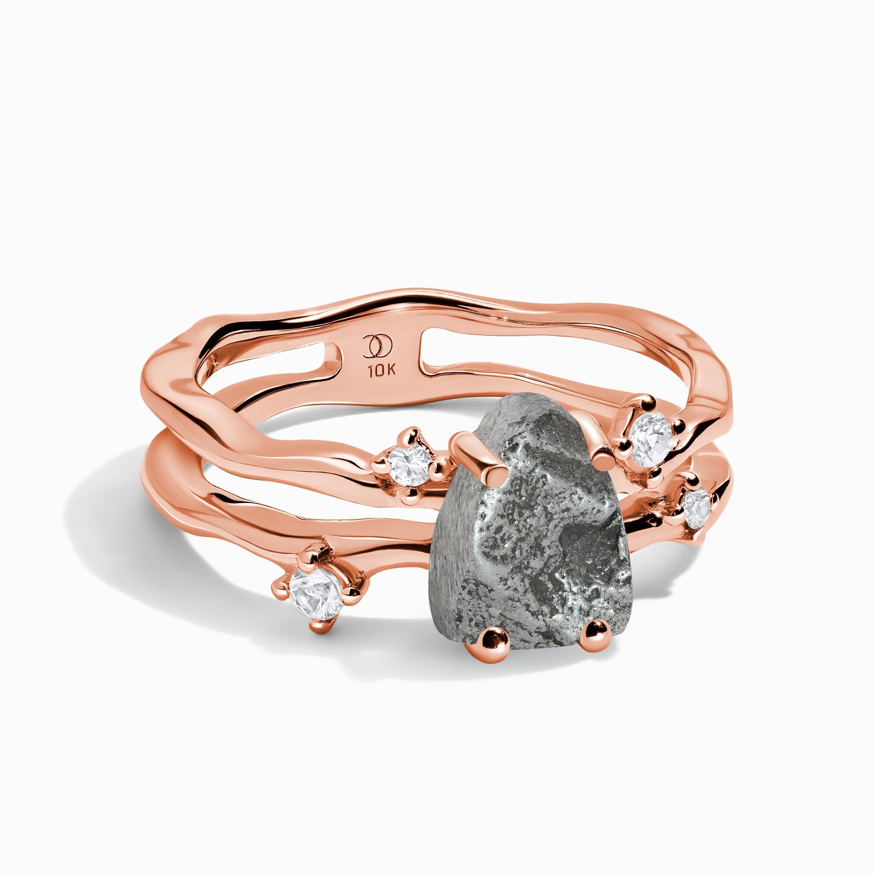 Raw Crystal Ring - Flow Meteorite - Image 9
