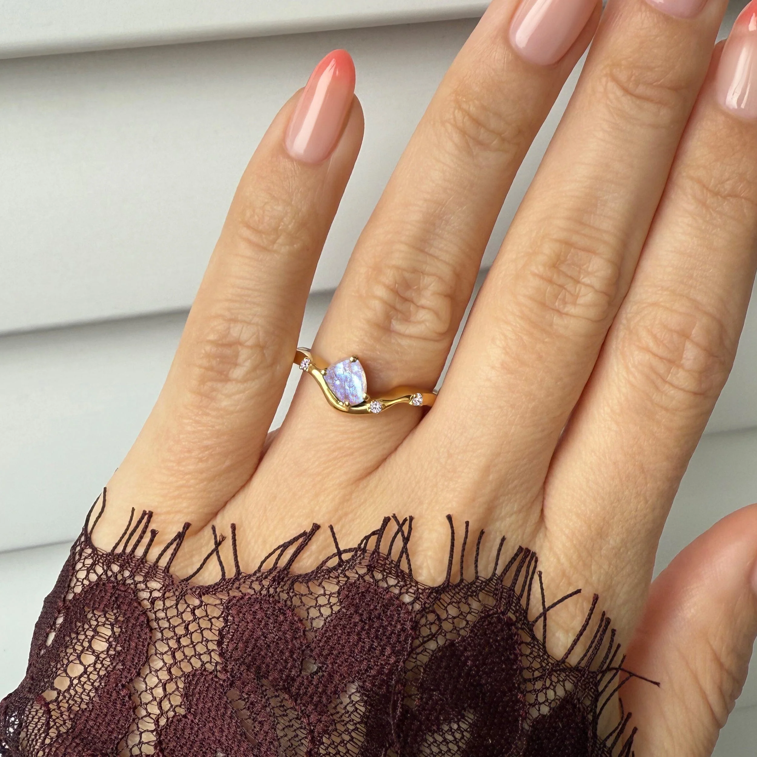 Raw Crystal Ring - Moonstone Arc of Origin - Image 4
