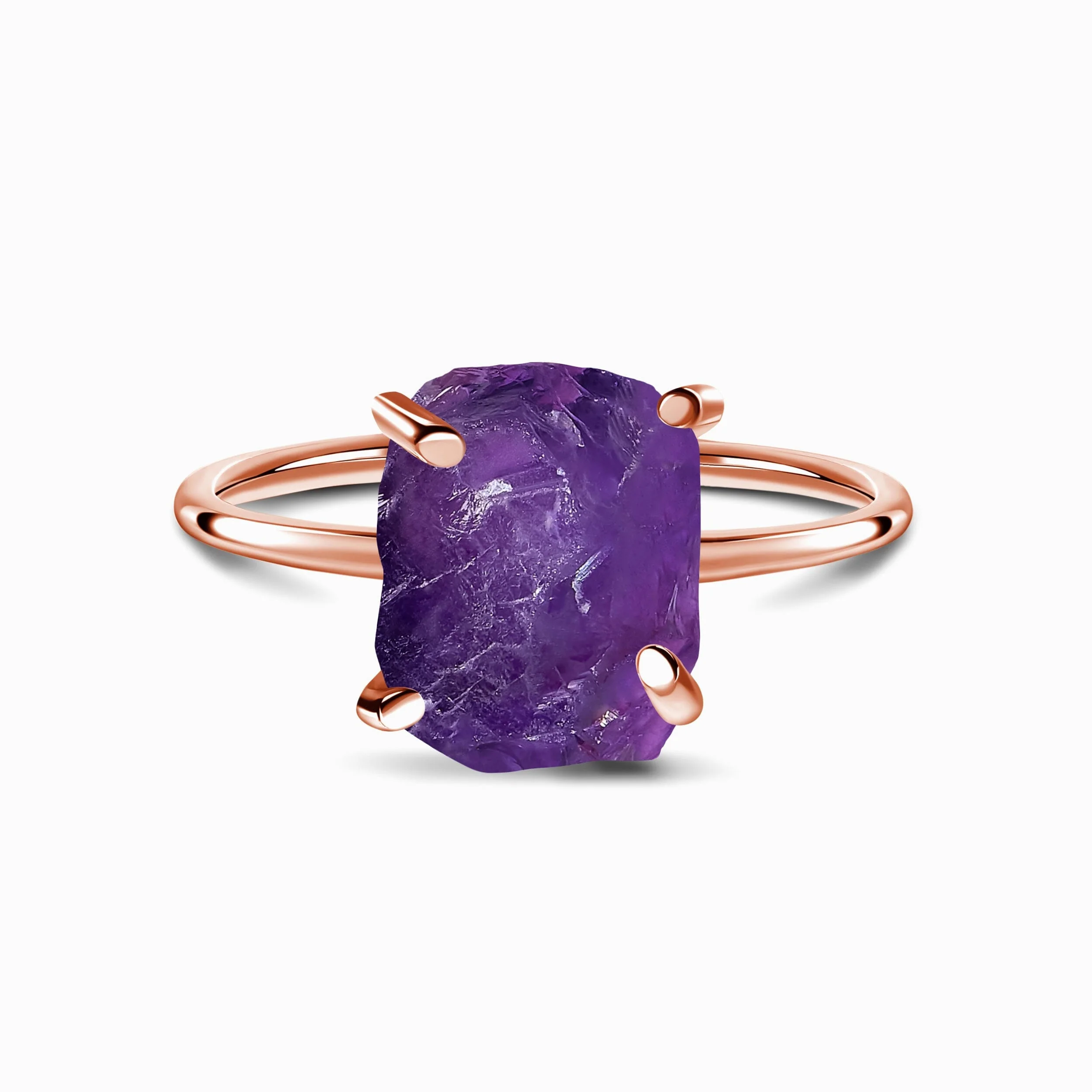 Raw Crystal Ring - Petite Amethyst - Image 3