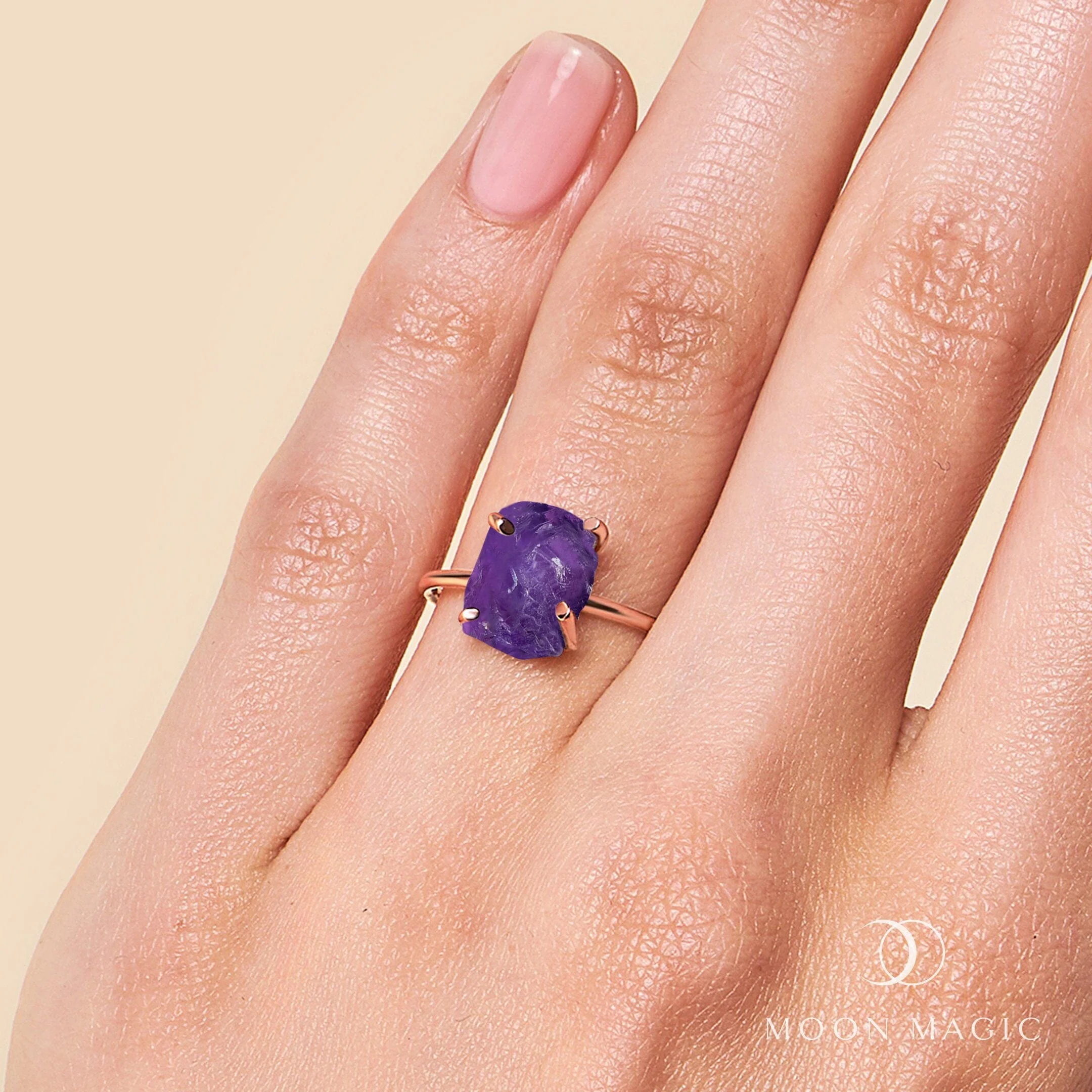 Raw Crystal Ring - Petite Amethyst - Image 4