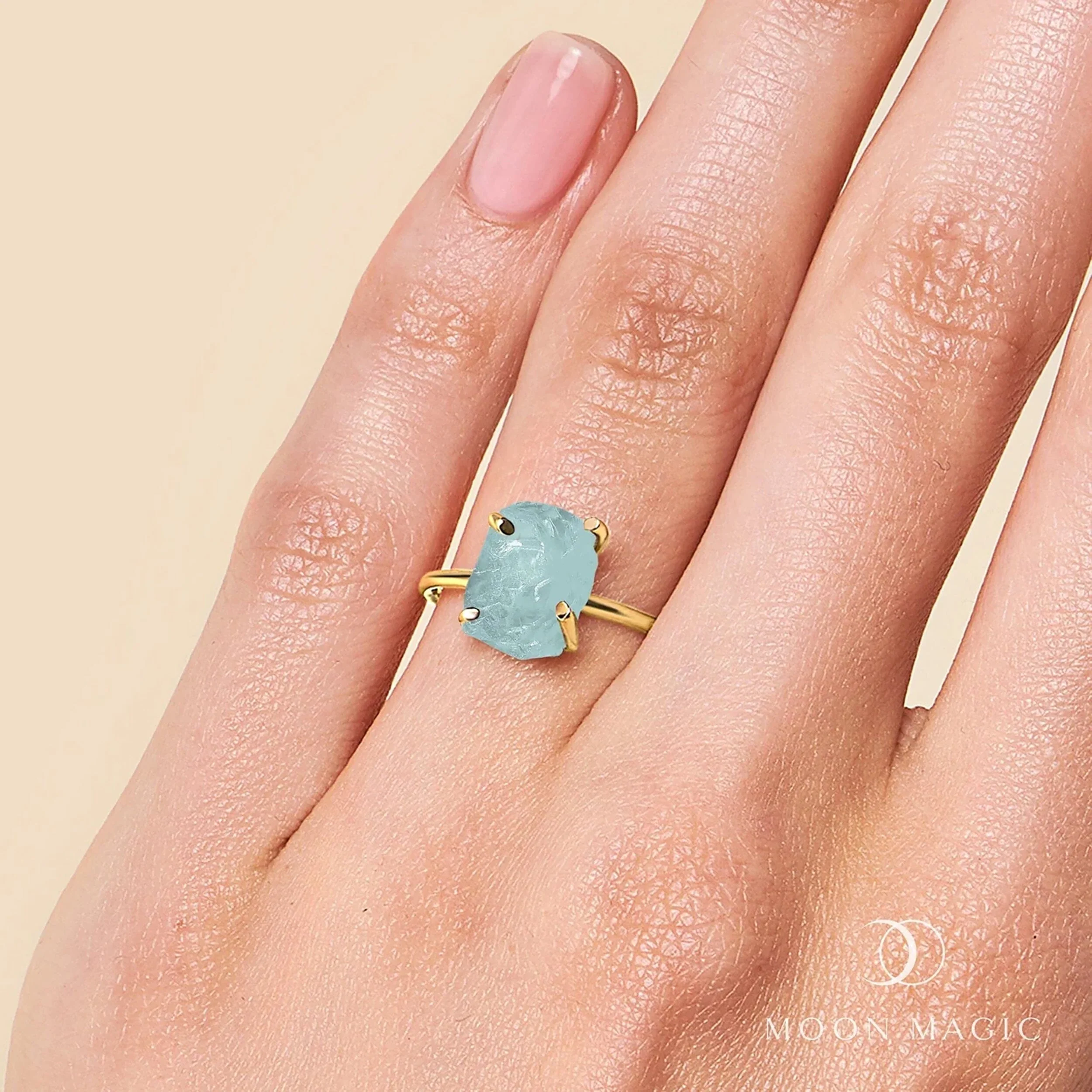Raw Crystal Ring - Petite Aquamarine - Image 6