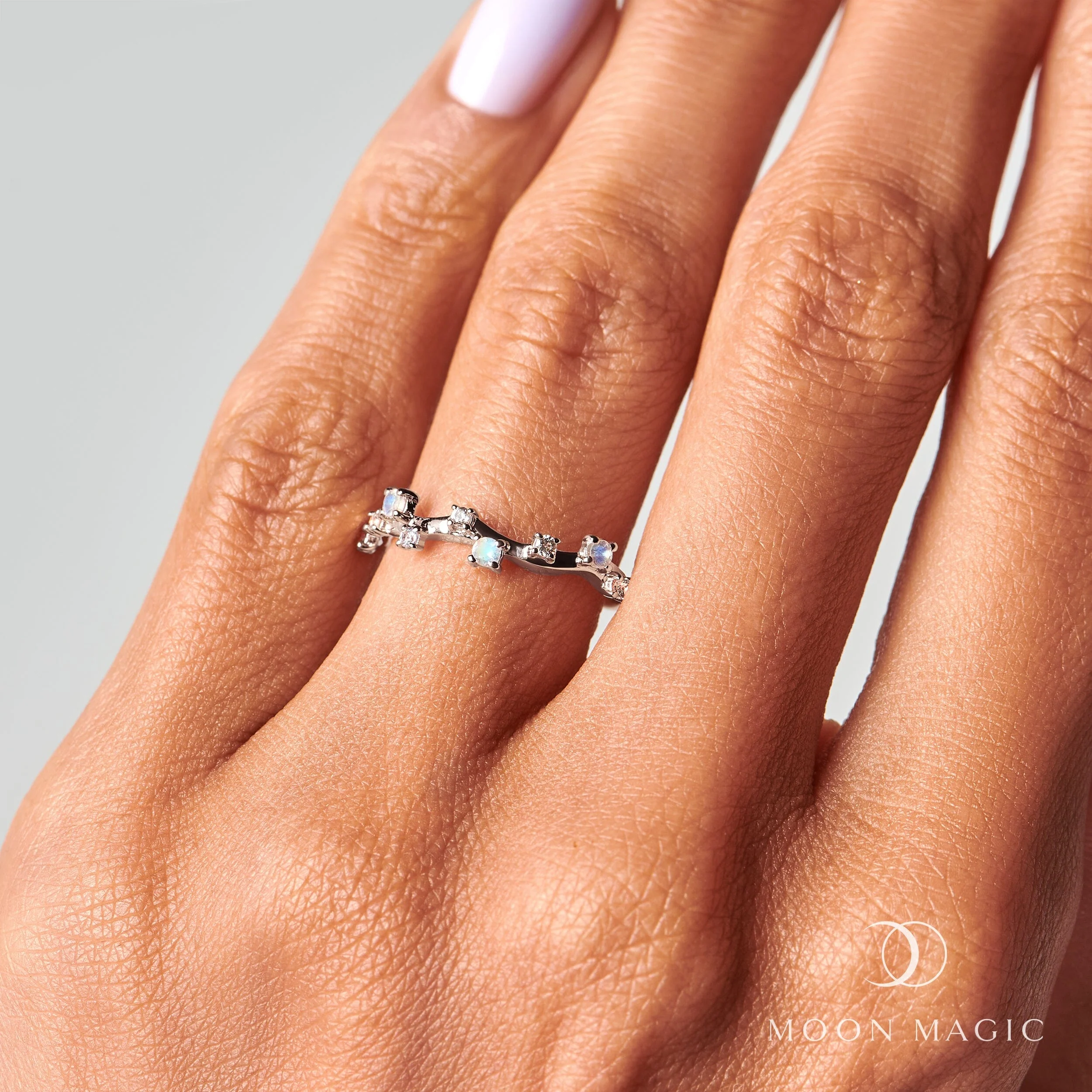 Moonstone Ring - Stardust Band - Image 2