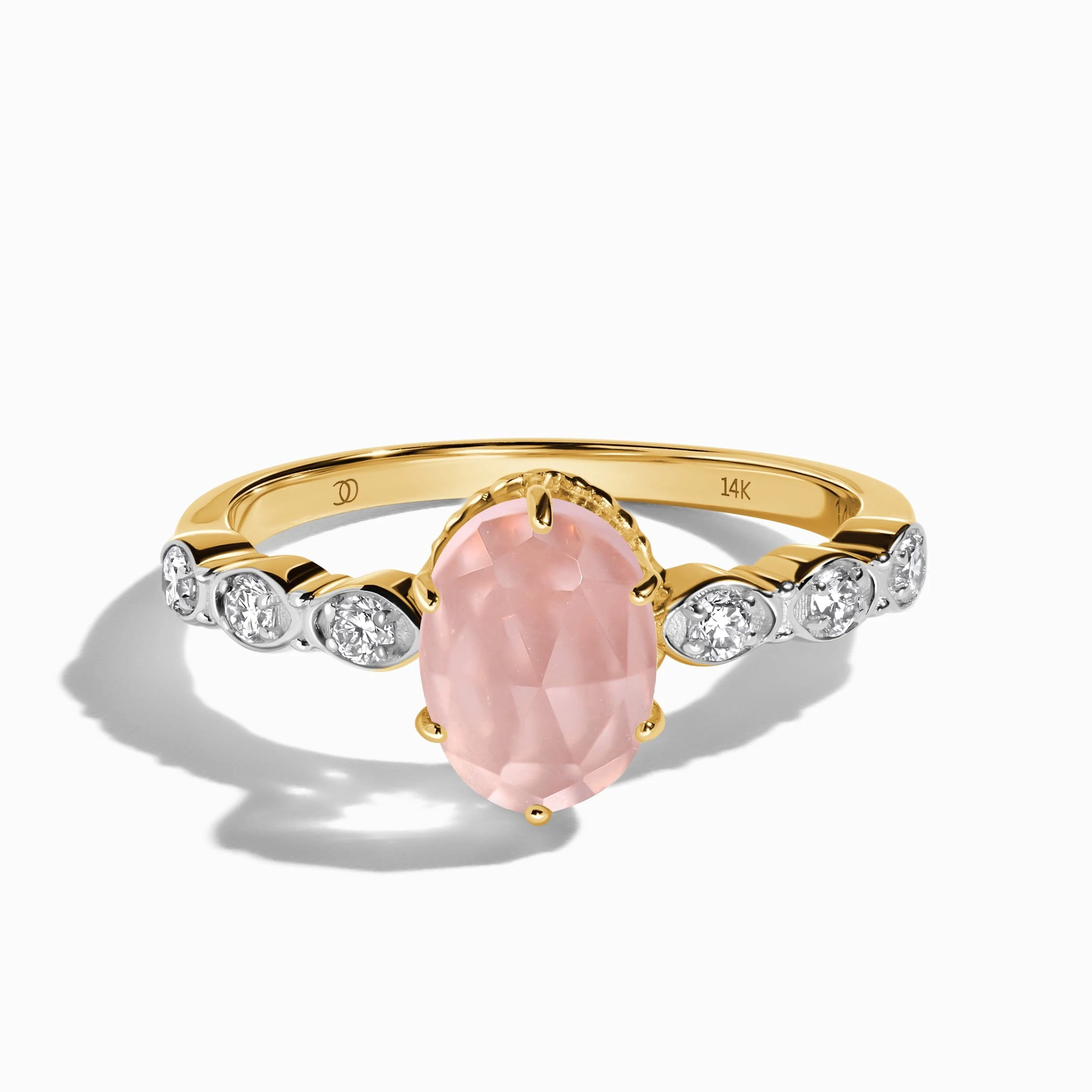 Rose Quartz Diamond Ring - Mirth - Image 5
