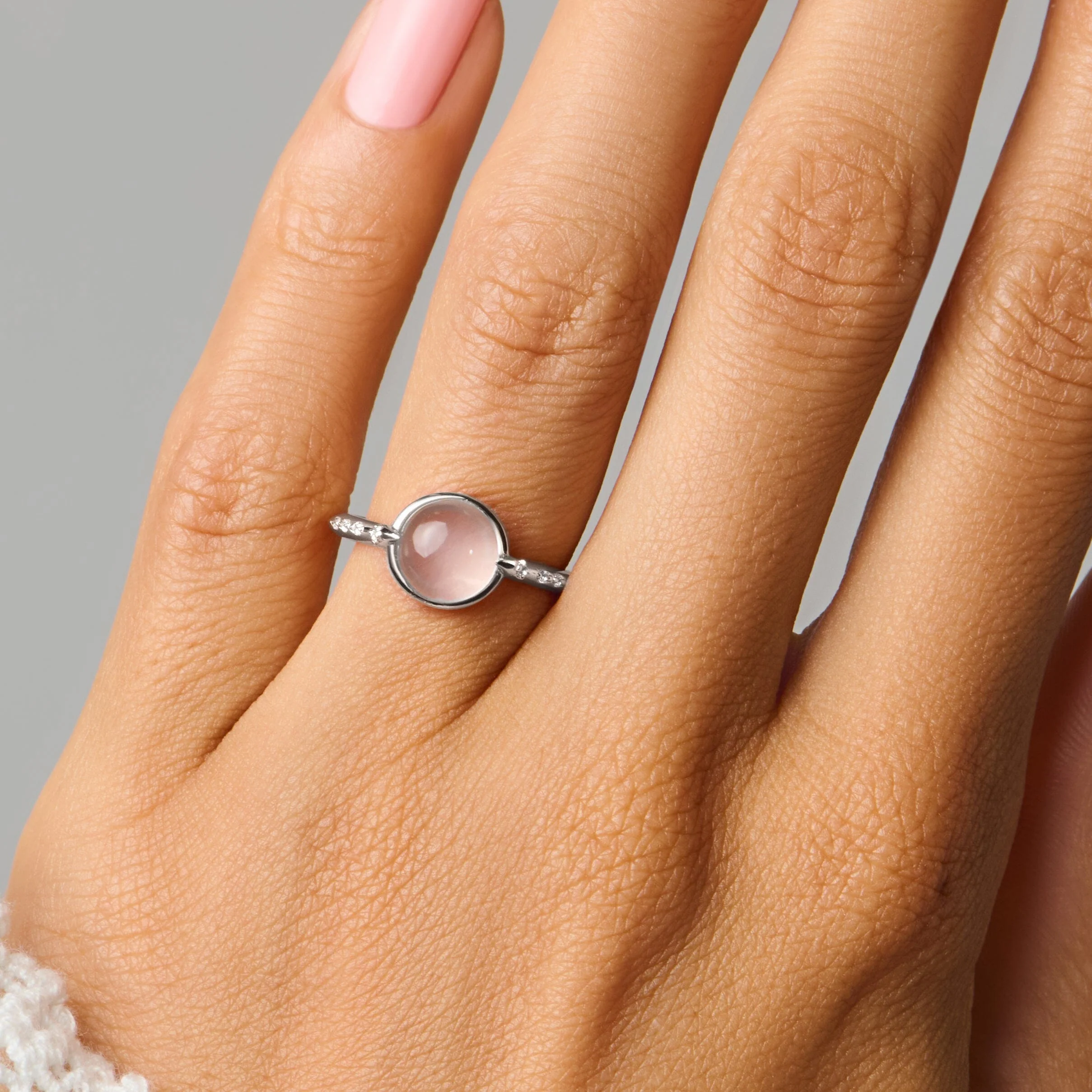 Rose Quartz Energy Ring - Self-Love Engraved - Image 2