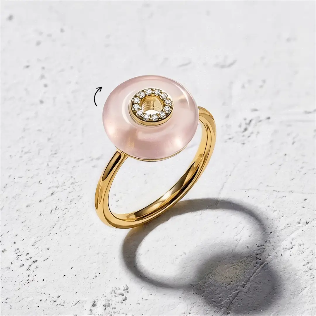Rose Quartz Fidget Ring - Liora - Image 8