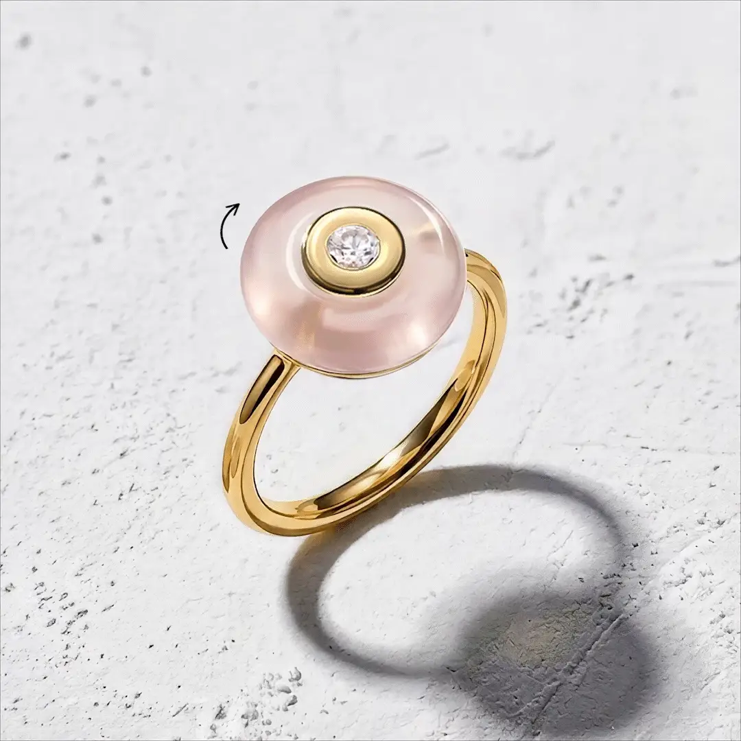 Rose Quartz Fidget Ring - Ora - Image 5