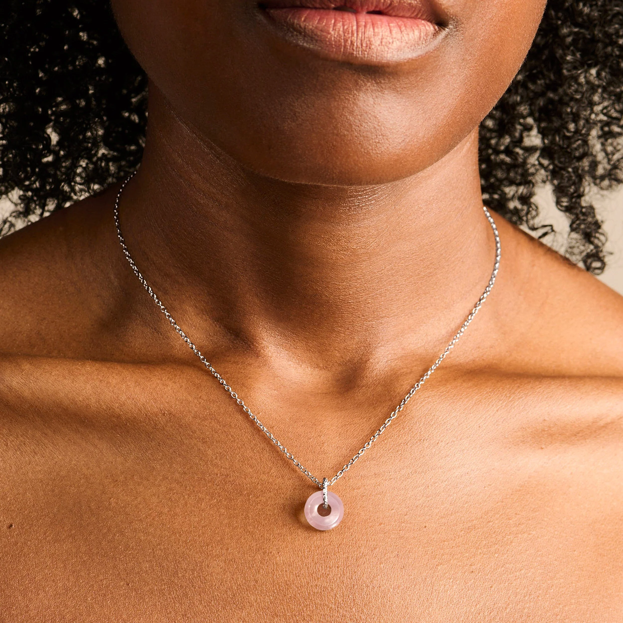 Rose Quartz Necklace - Aluna - Image 2