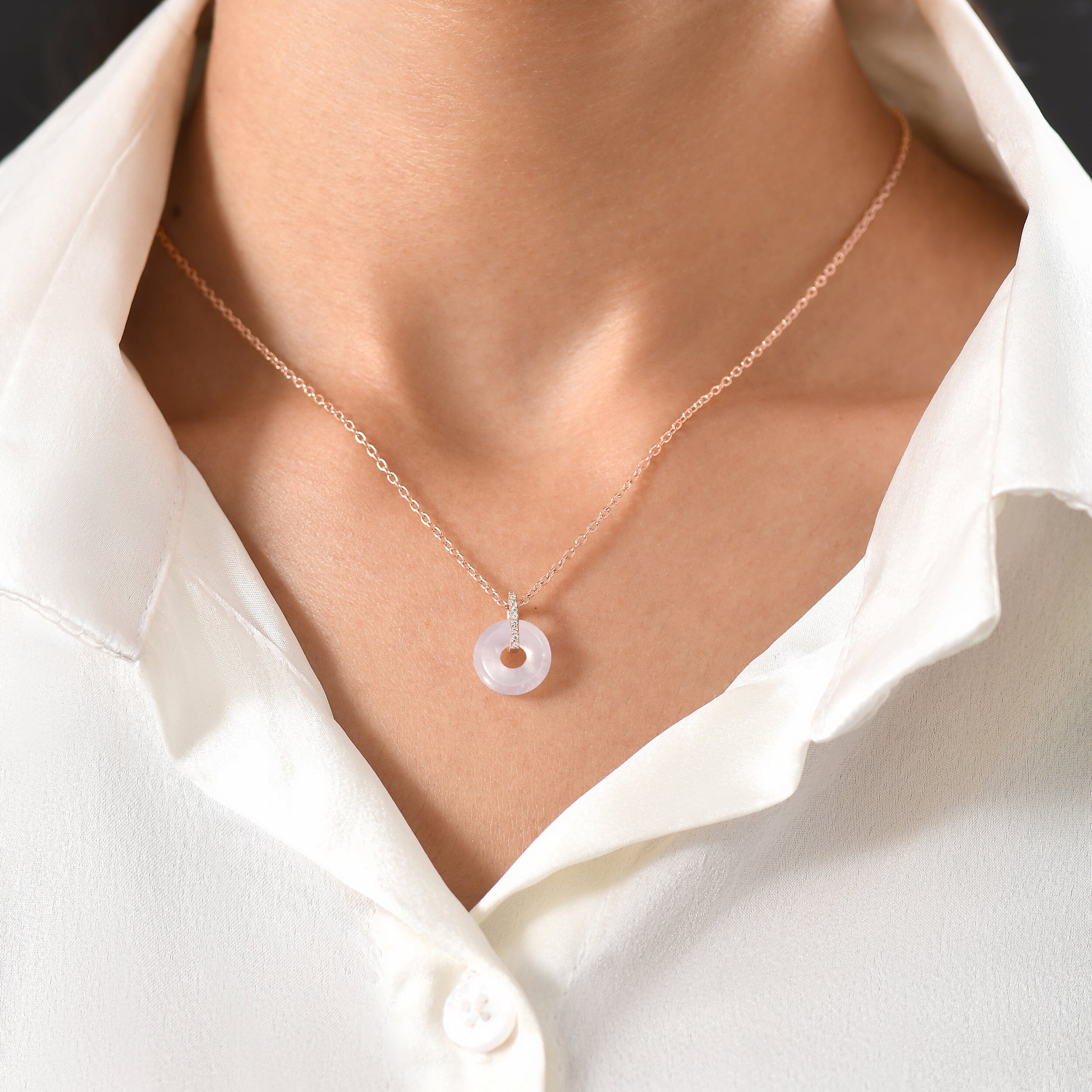 Rose Quartz Necklace - Liora - Image 4