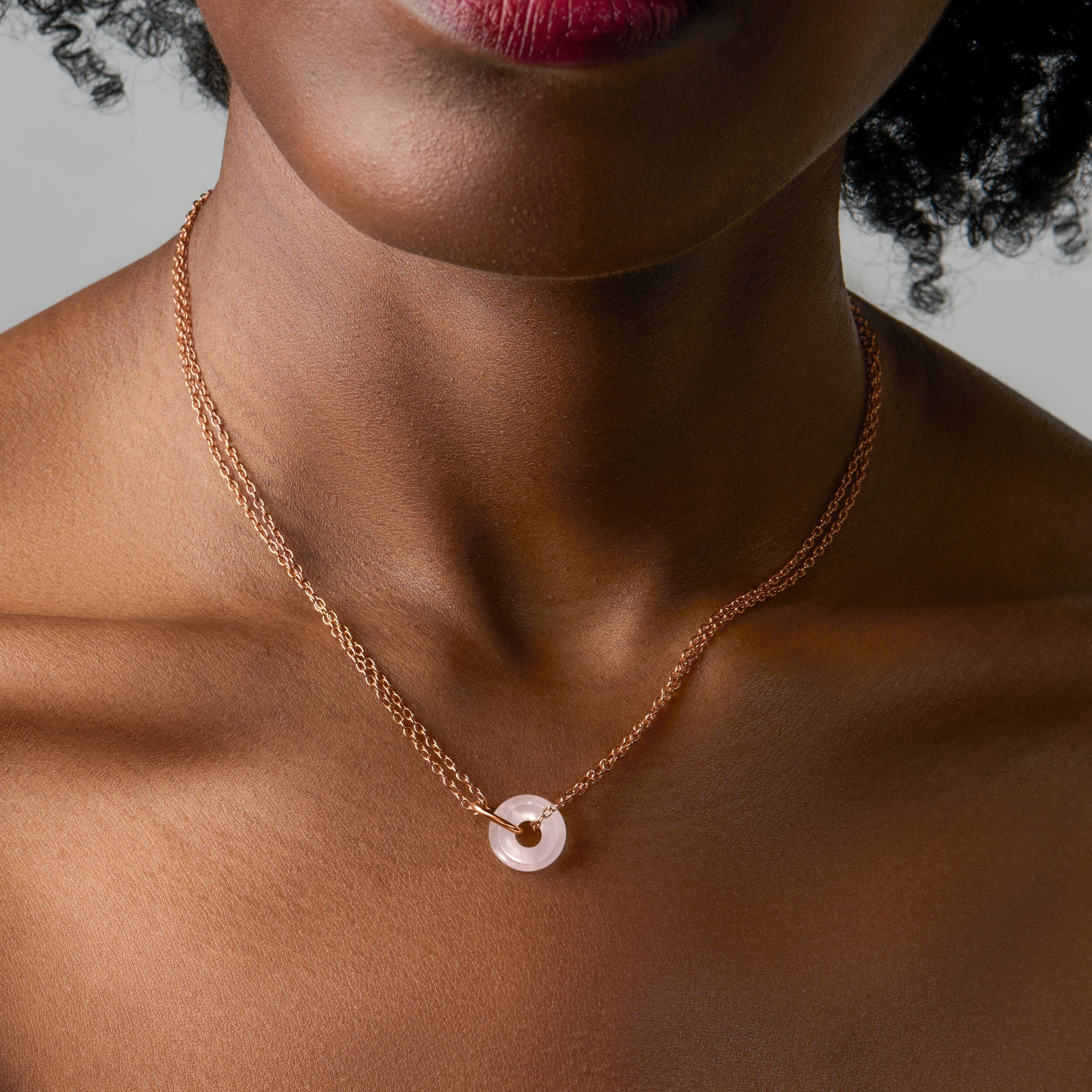 Rose Quartz Necklace - Ora - Image 4