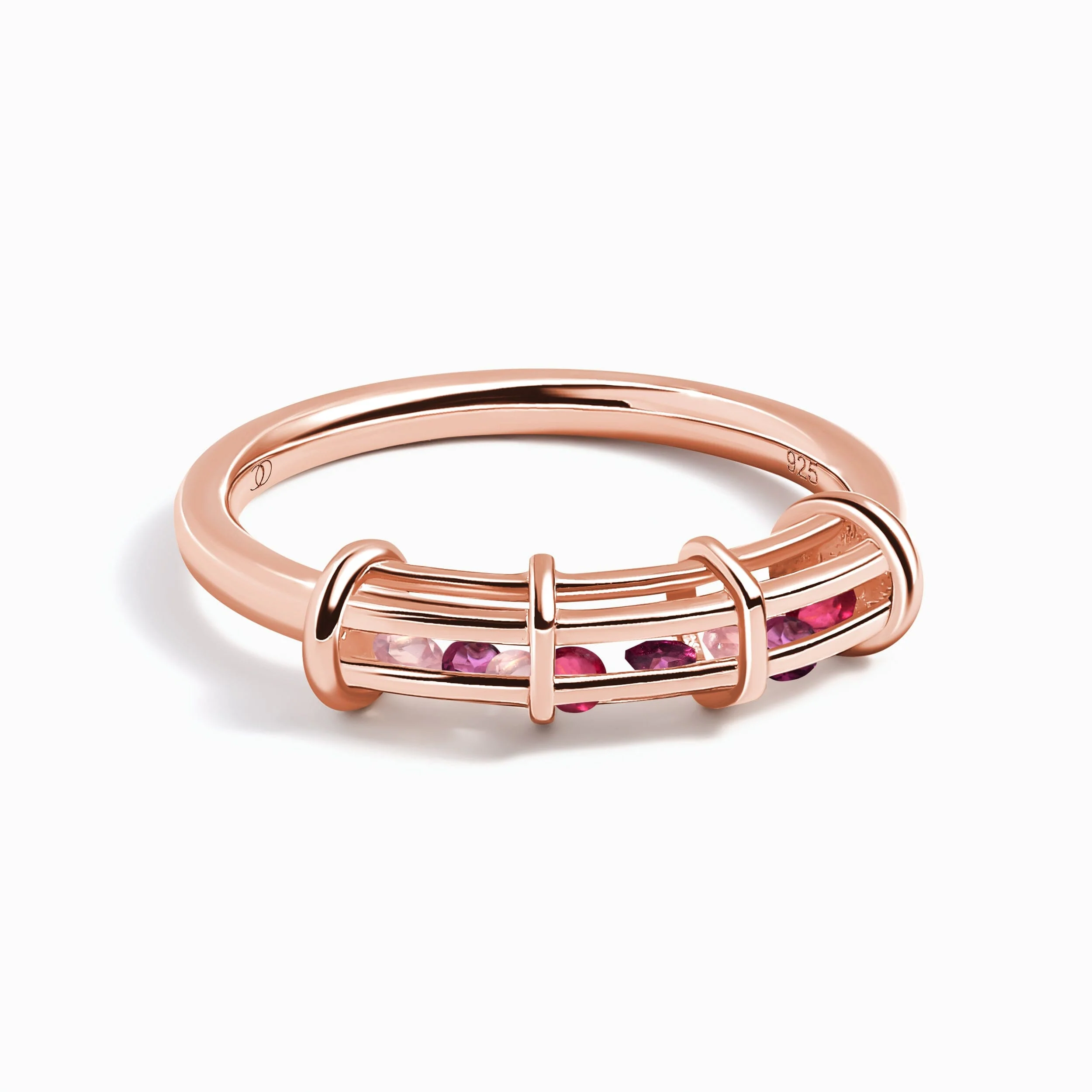 Rose Quartz Rhodolite Fidget Ring - Motion Medicine - Image 3