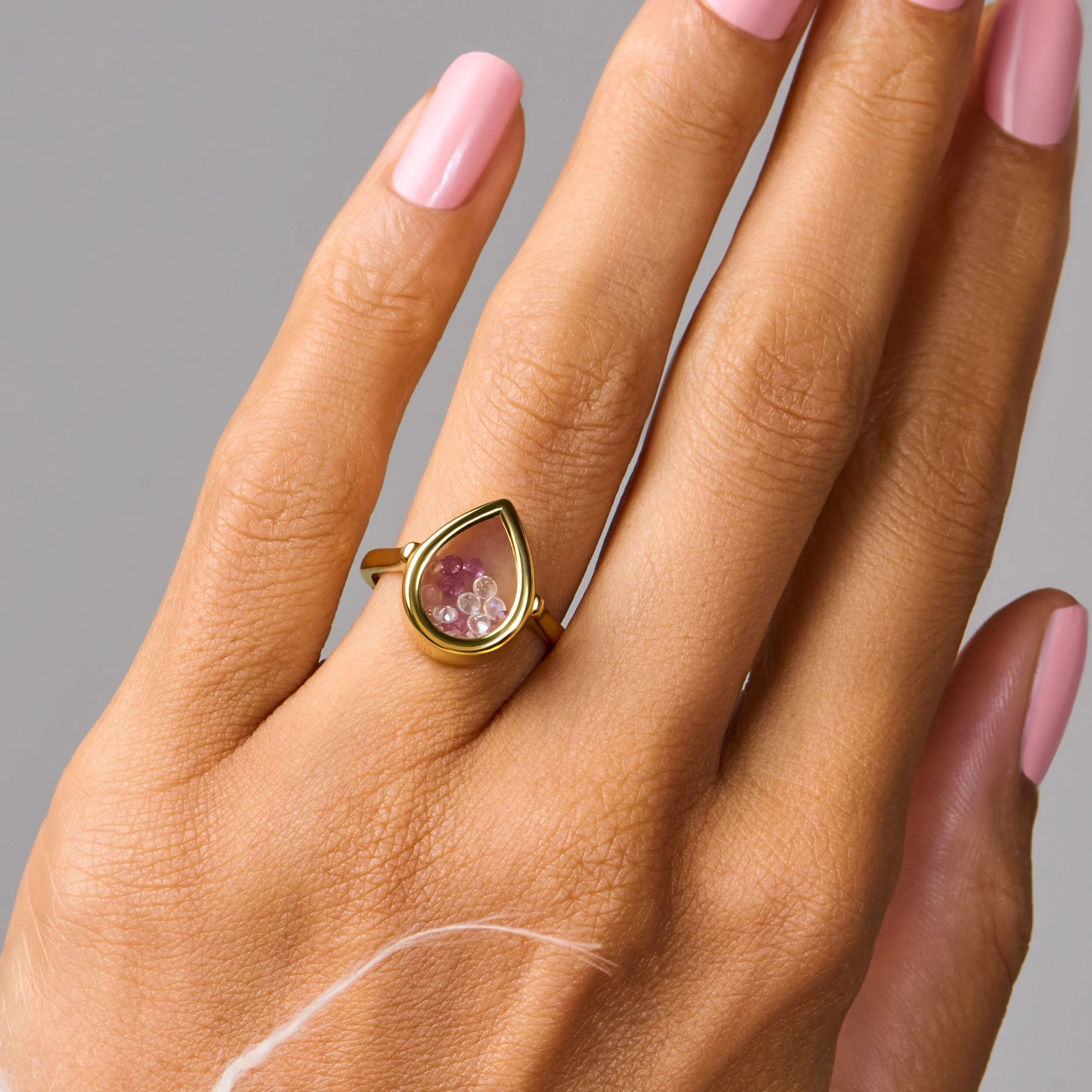 Rose Quartz Rhodolite Ring - Gem Glide - Image 9