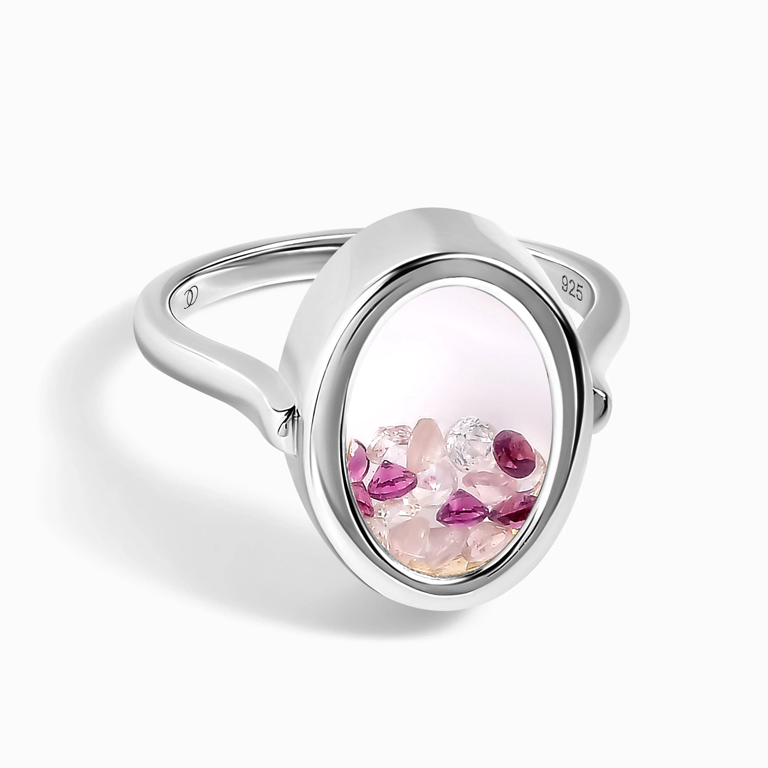 Rose Quartz Rhodolite Ring - Halo of Calm