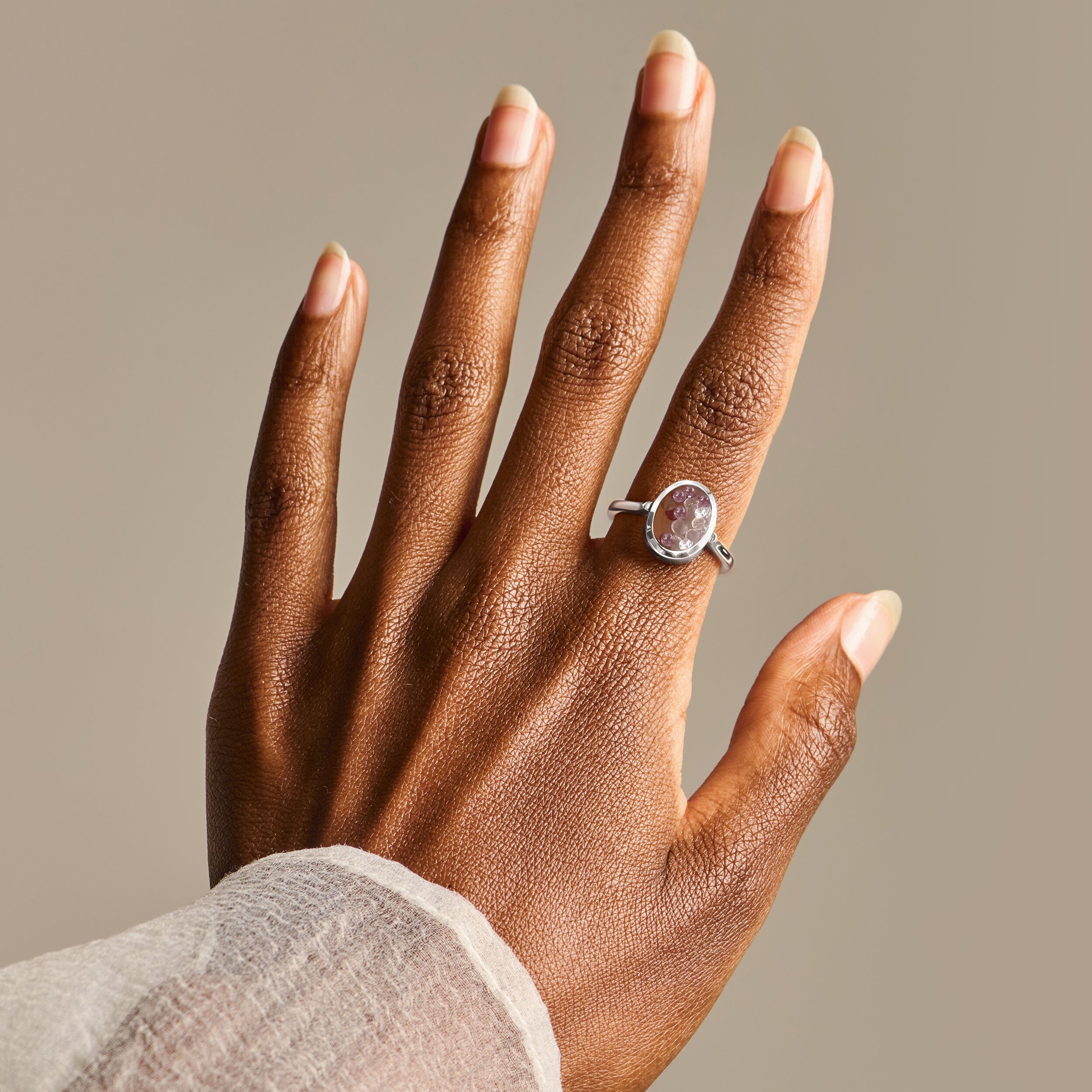 Rose Quartz Rhodolite Ring - Halo of Calm - Image 10
