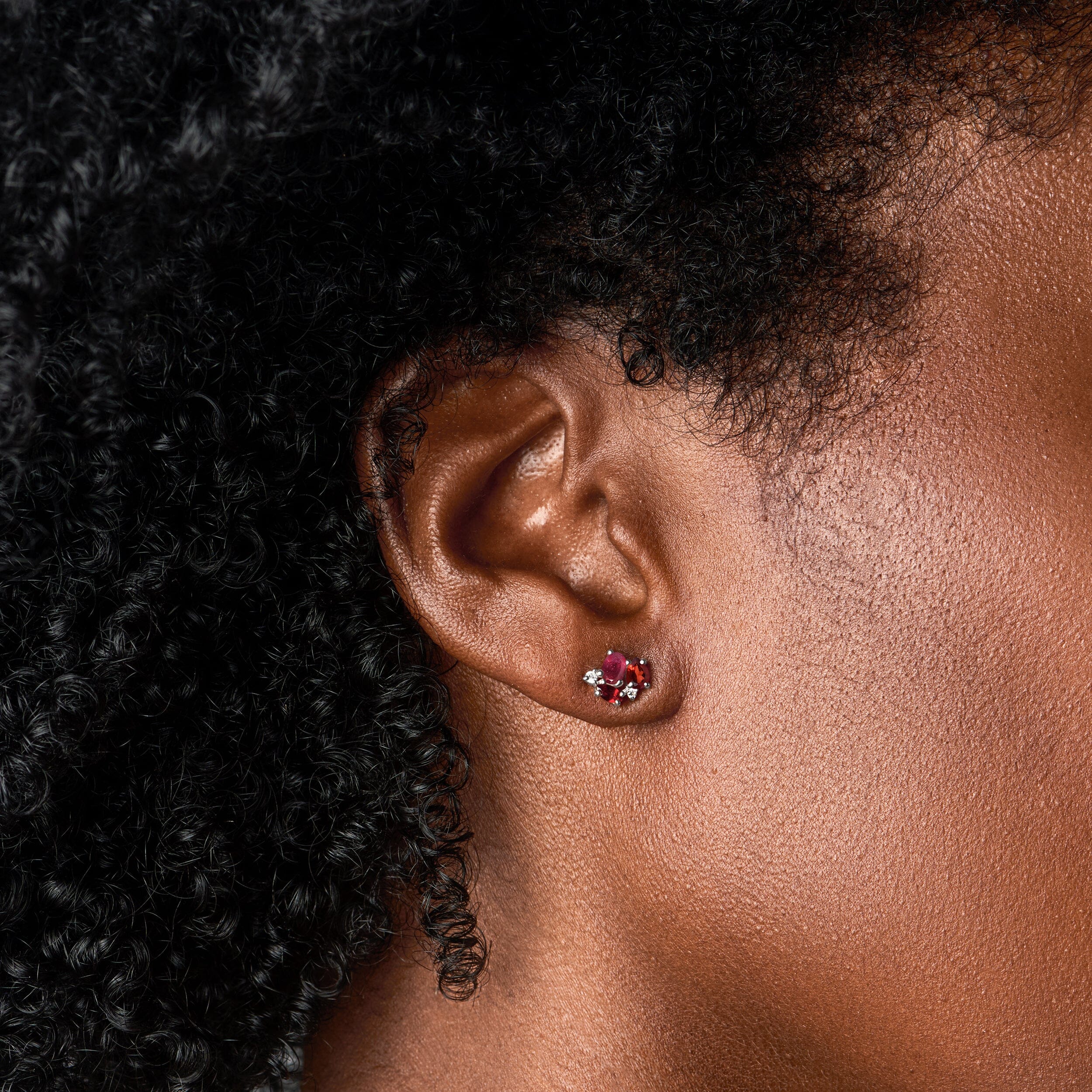 Ruby Garnet Earrings - Orion - Image 2