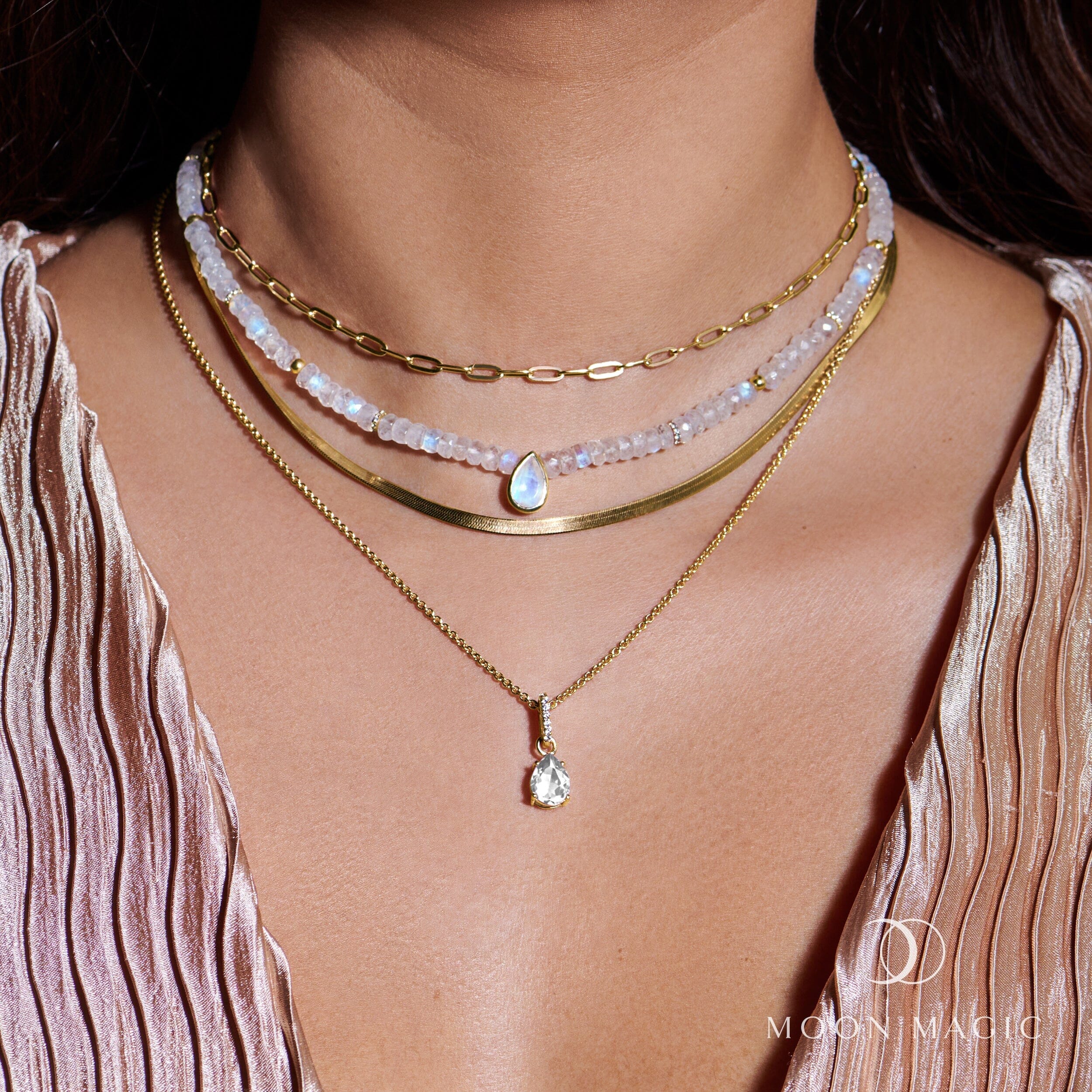 White Topaz Necklace Sway - April Birthstone - Image 12